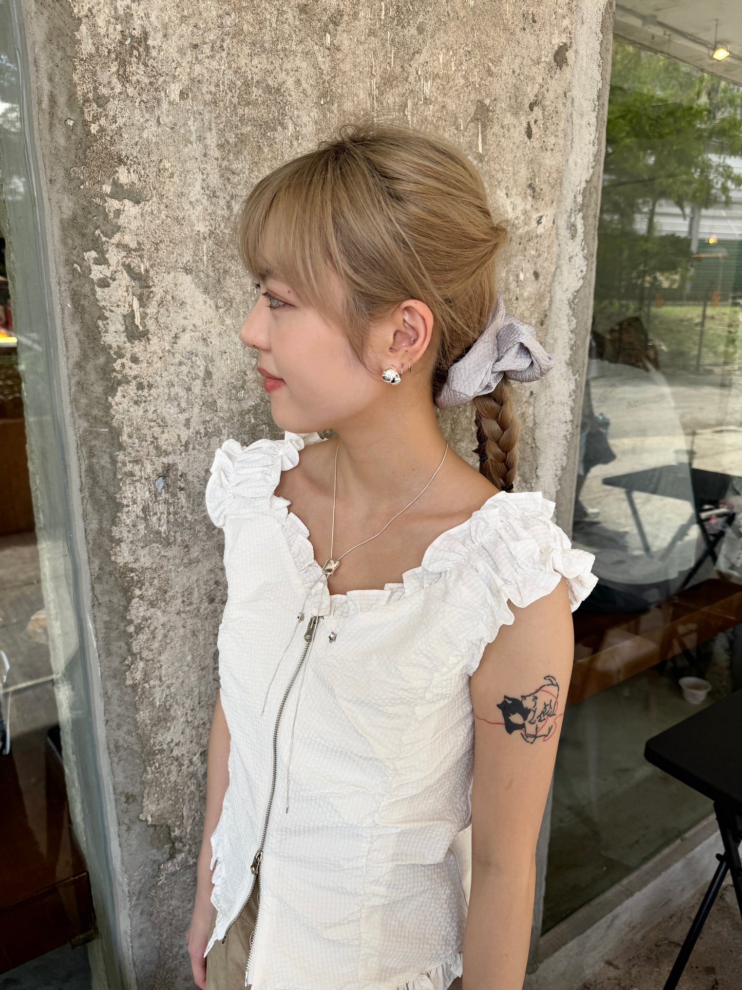 氣質感～雙層圓形耳環