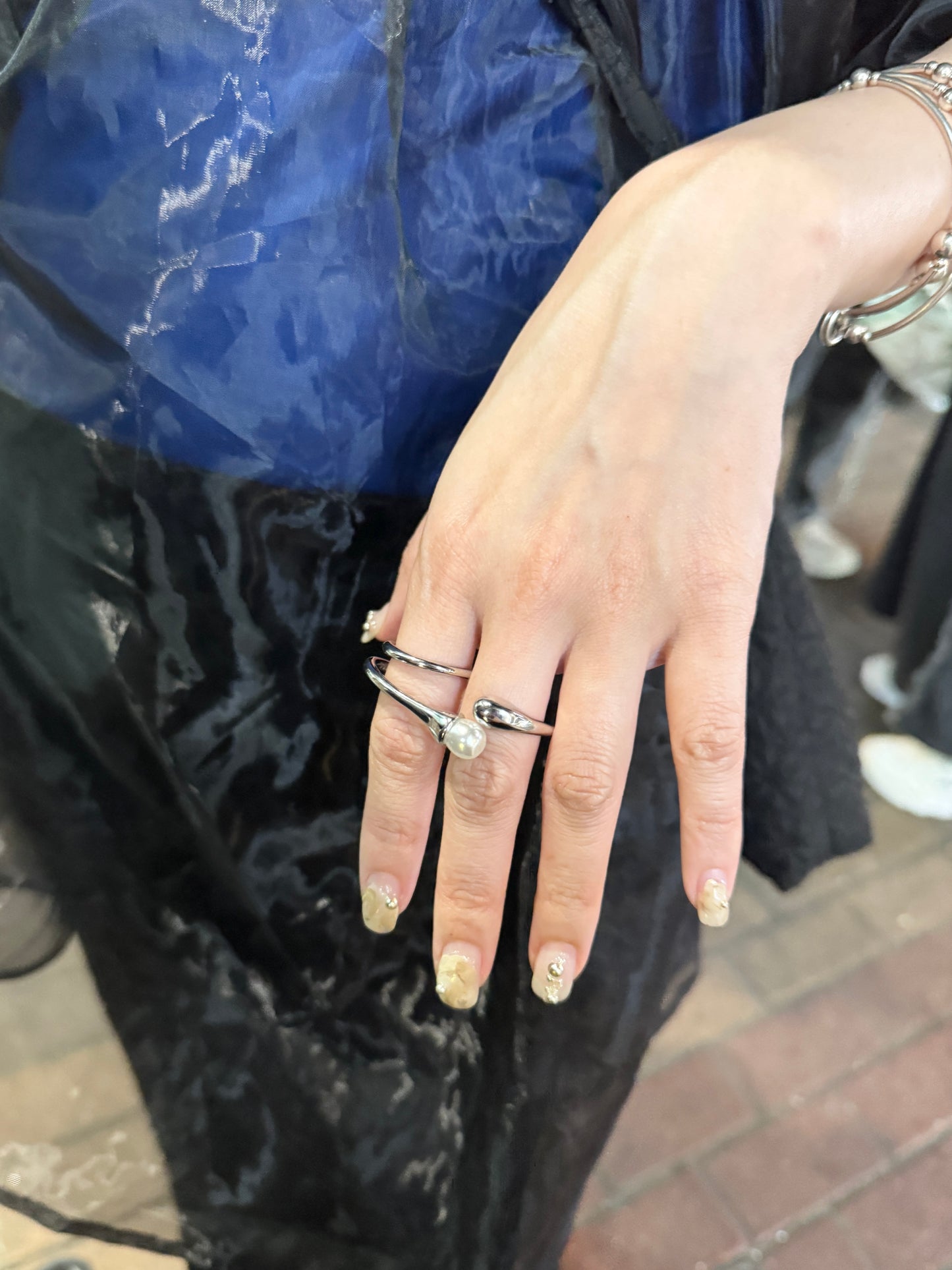 日系感！珍珠雙指環RING