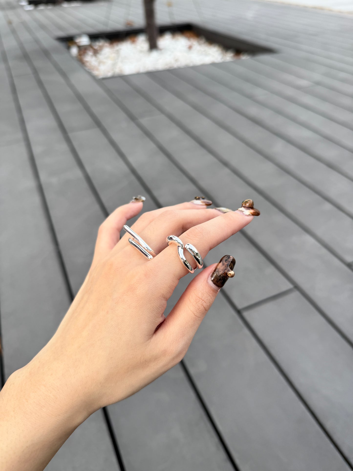 雙層拼接簡約RING