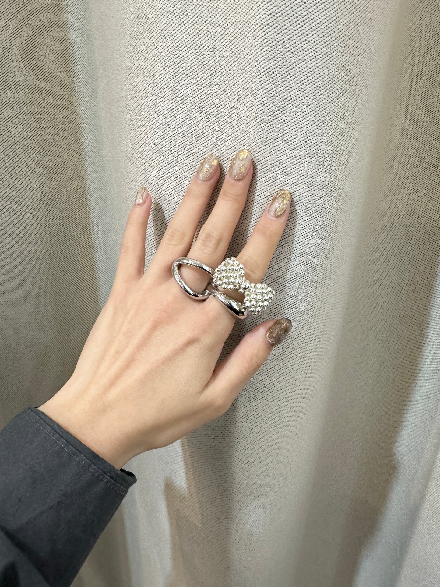 MUST BUY!銀珠珠蝴蝶結RING