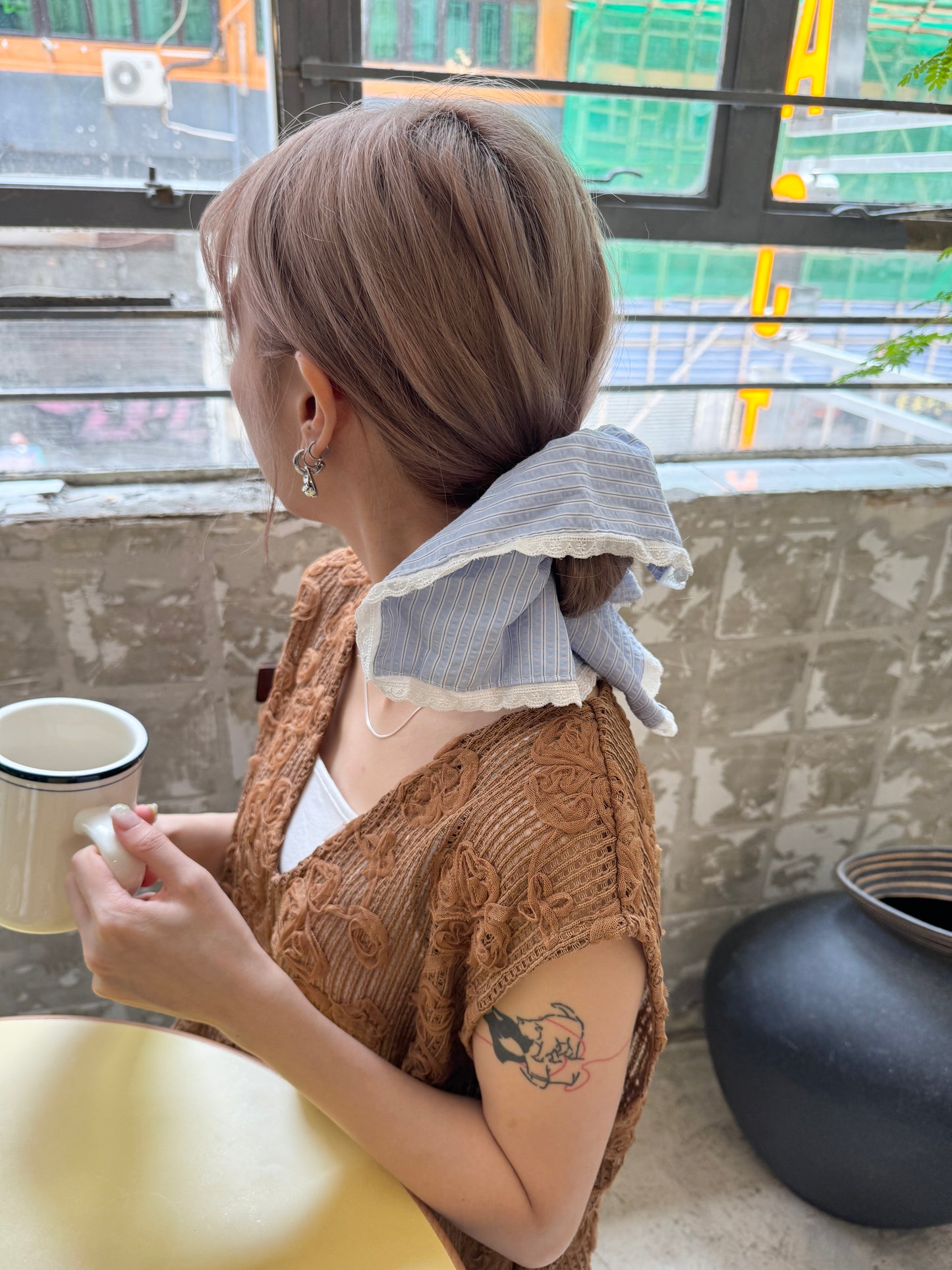 泡泡質感LACE大方形髮圈