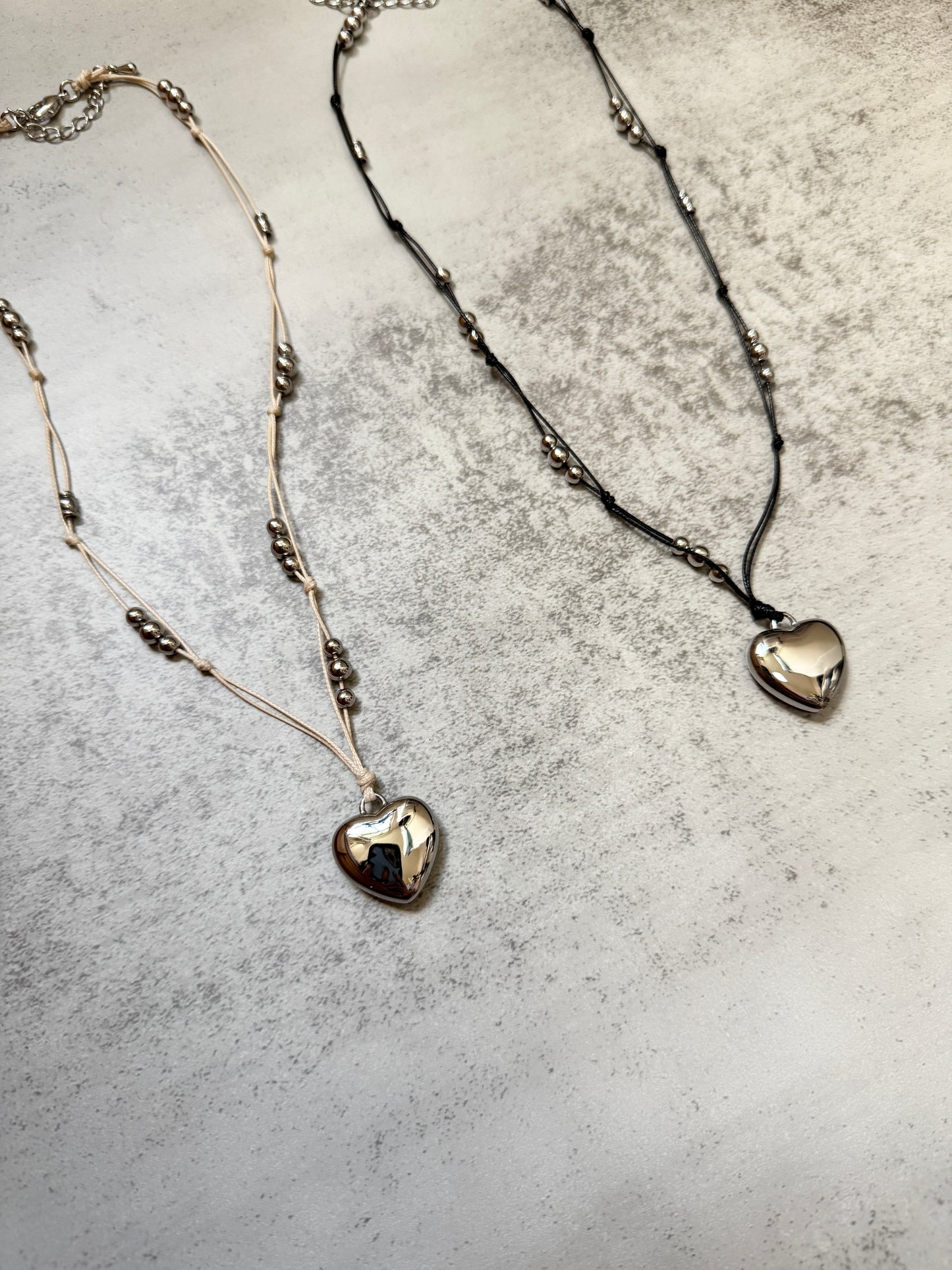 推！Double線珠珠心形頸鏈