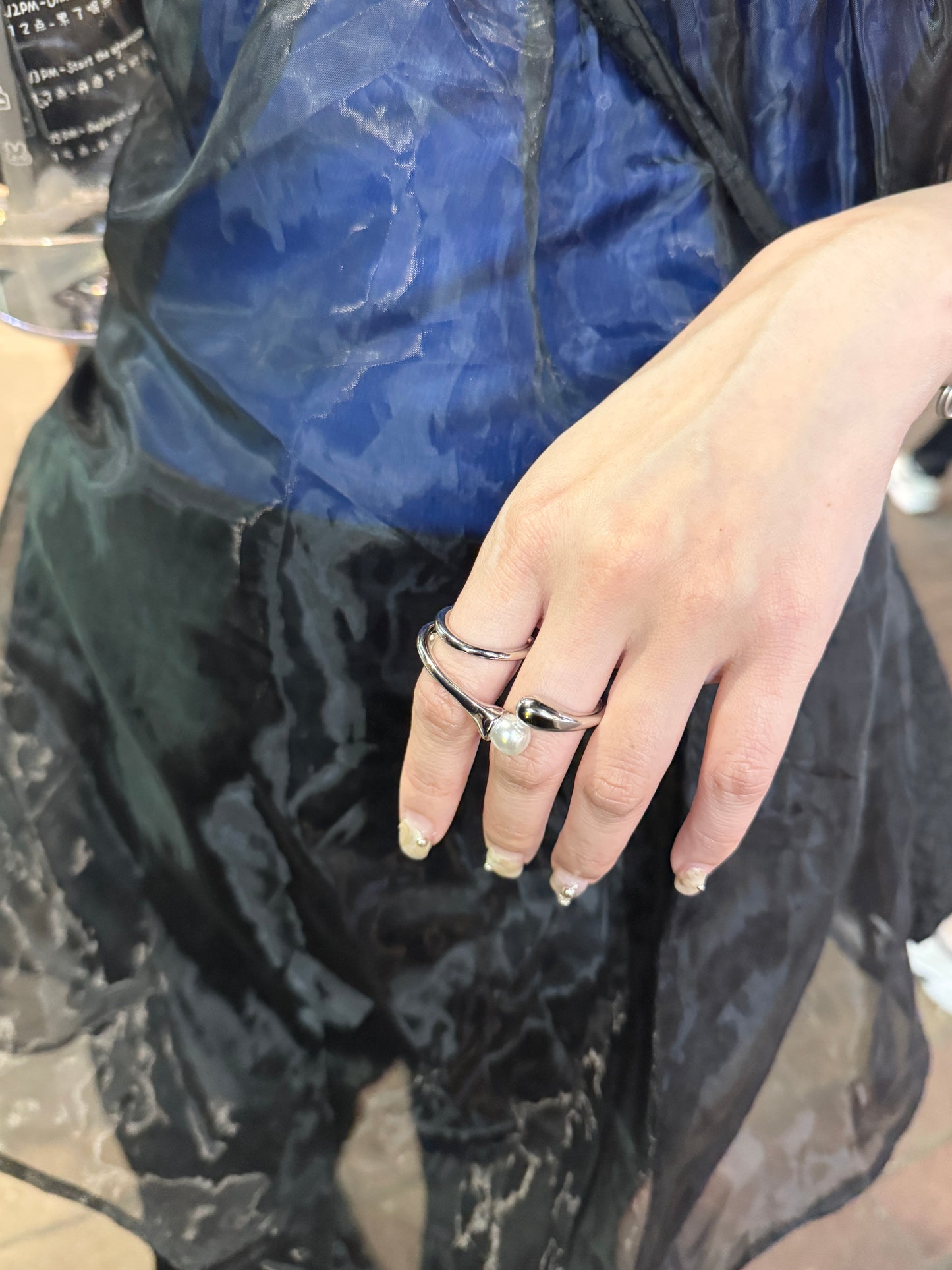 日系感！珍珠雙指環RING