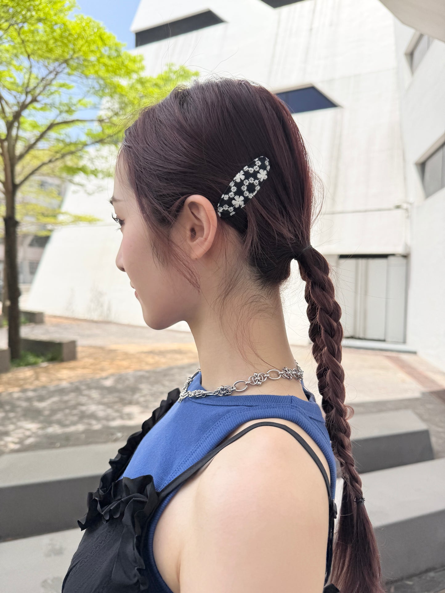 刺繡花花髮夾SET（小橢圓）
