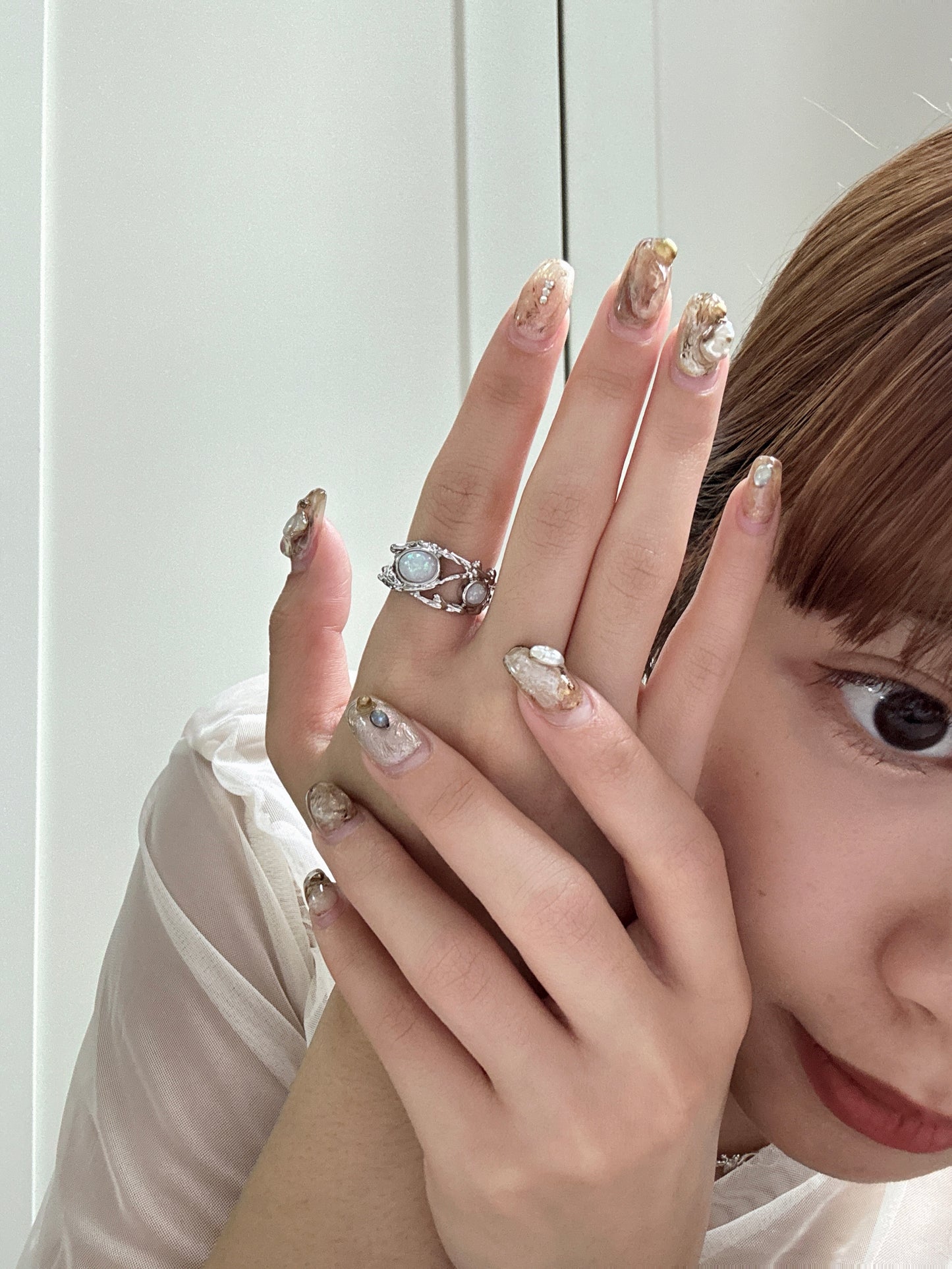 微BLING珠珠壓紋RING