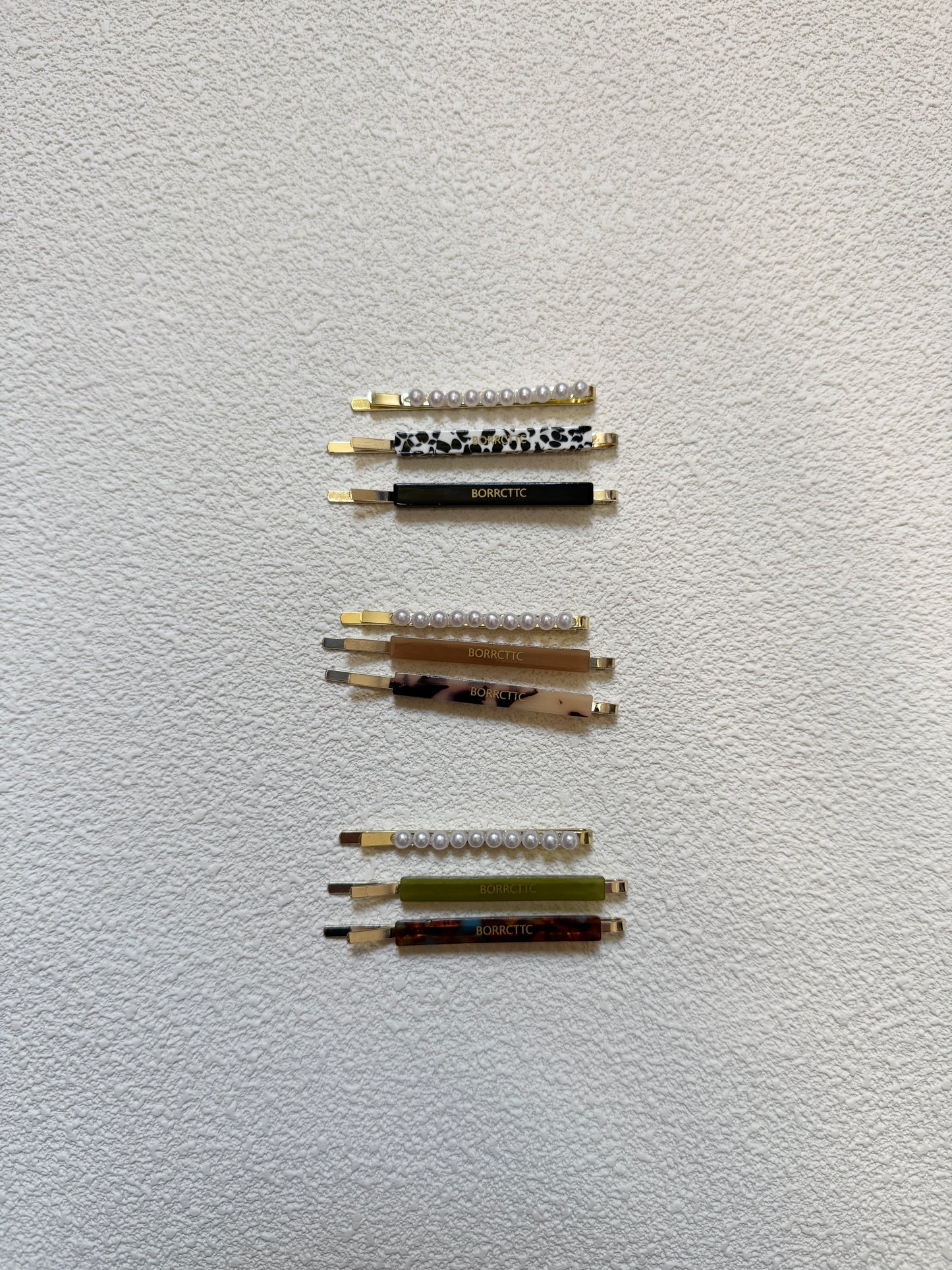 可愛拼色珍珠髮夾SET