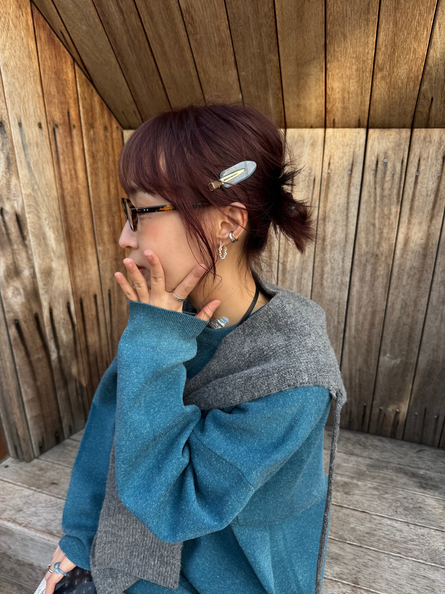 S925純銀/ 幼鏈半彎耳環