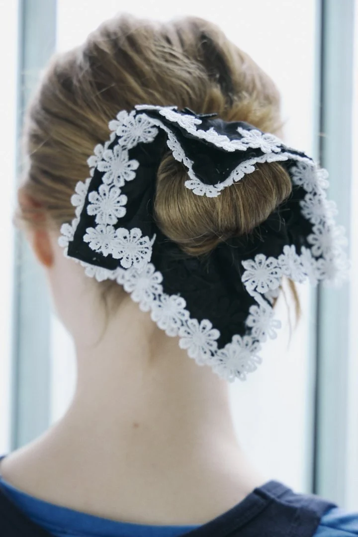 JP代購 高質刺繡花邊髮圈