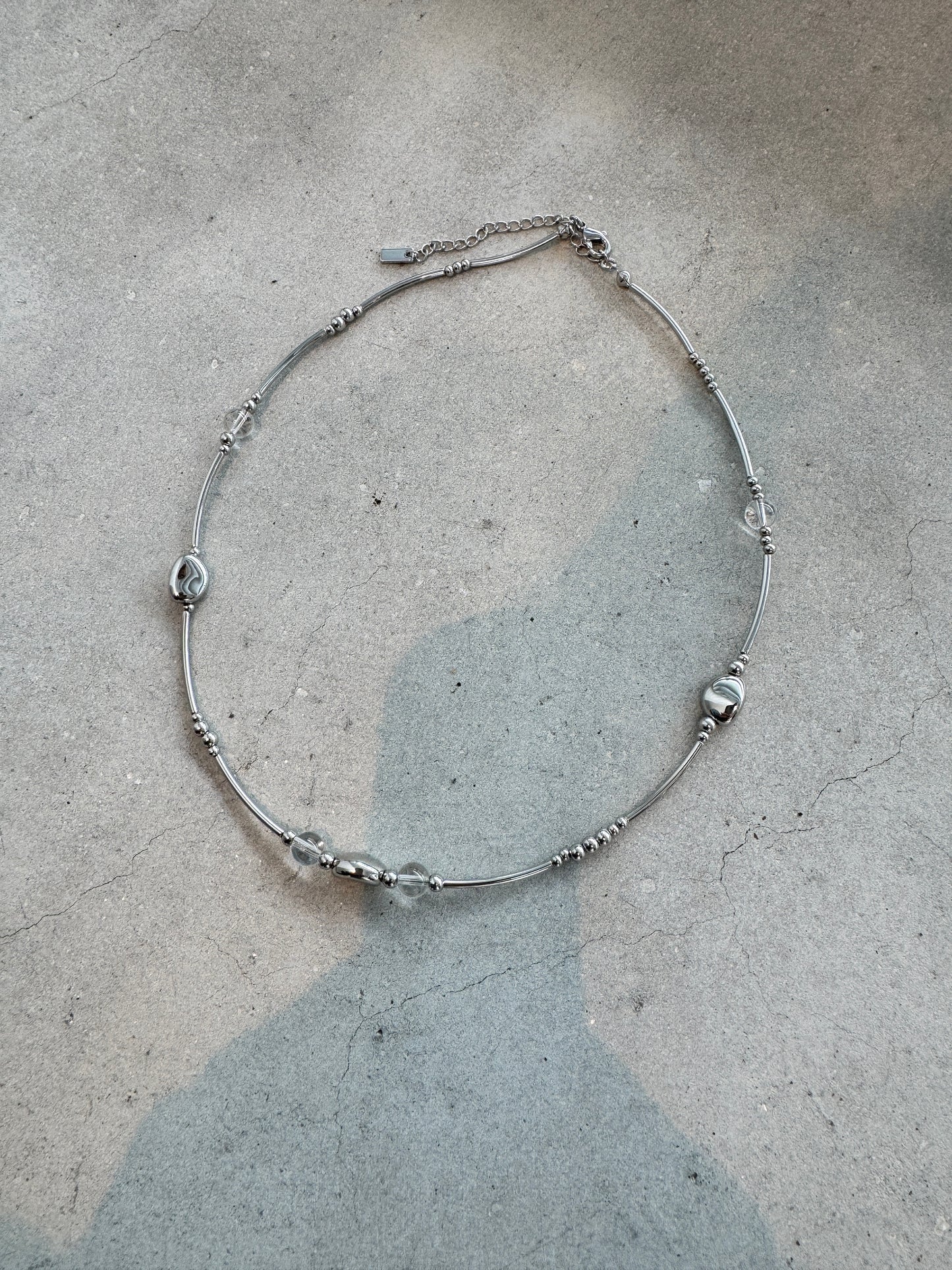 必買❤︎*˚兩用款小壓紋透明珠頸鏈/手鏈