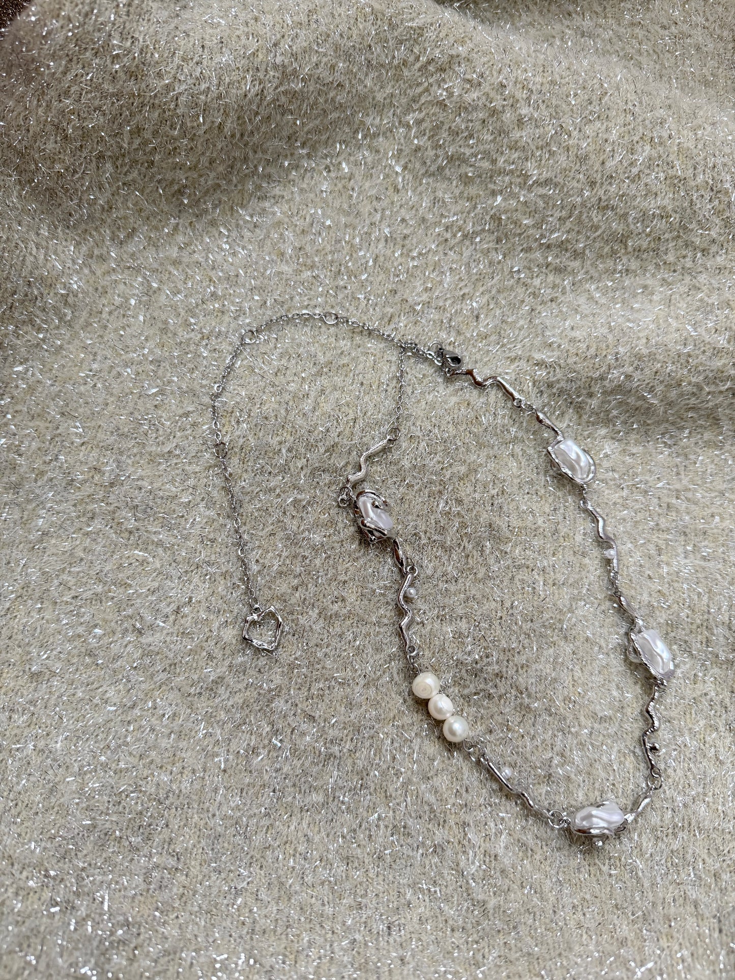 日系感珍珠扭扭頸鏈