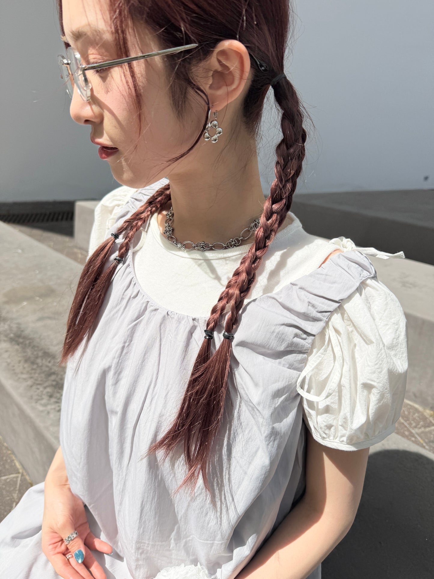 花形圓扣扣EARRING