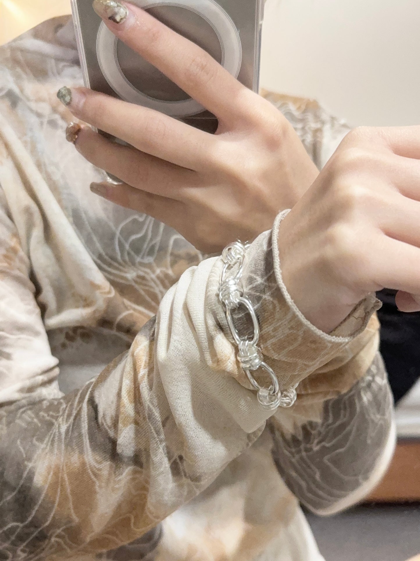 KR連線 霧面扣扣手鏈