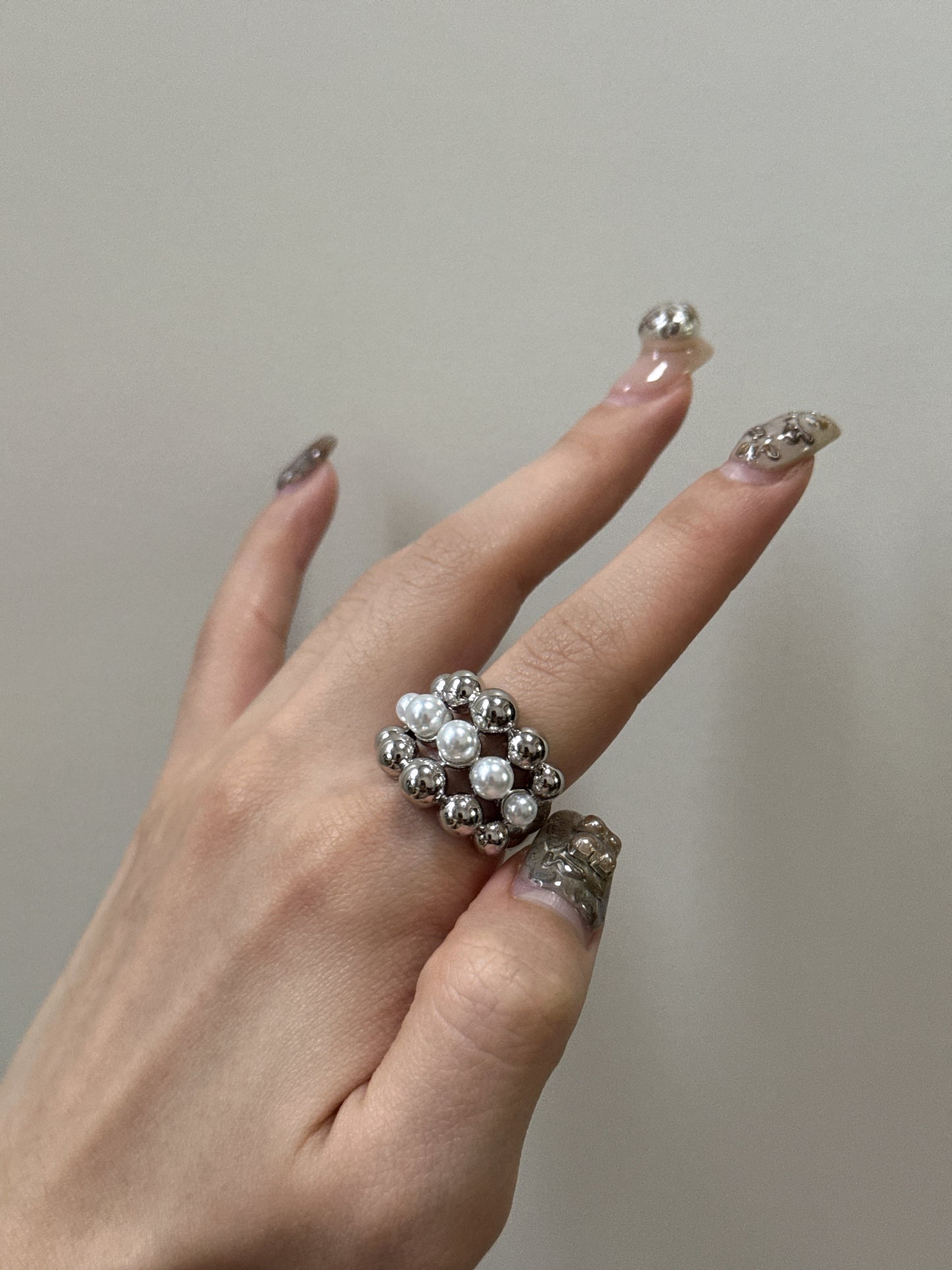 推～珍珠夾心RING