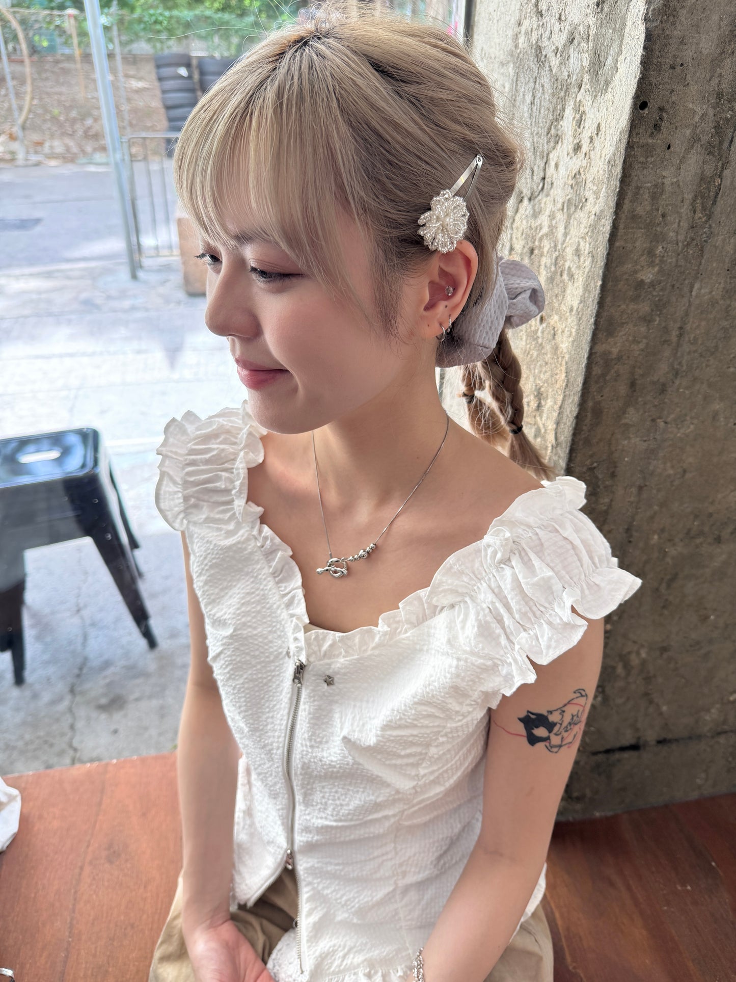 簡單感珠珠T扣頸鏈