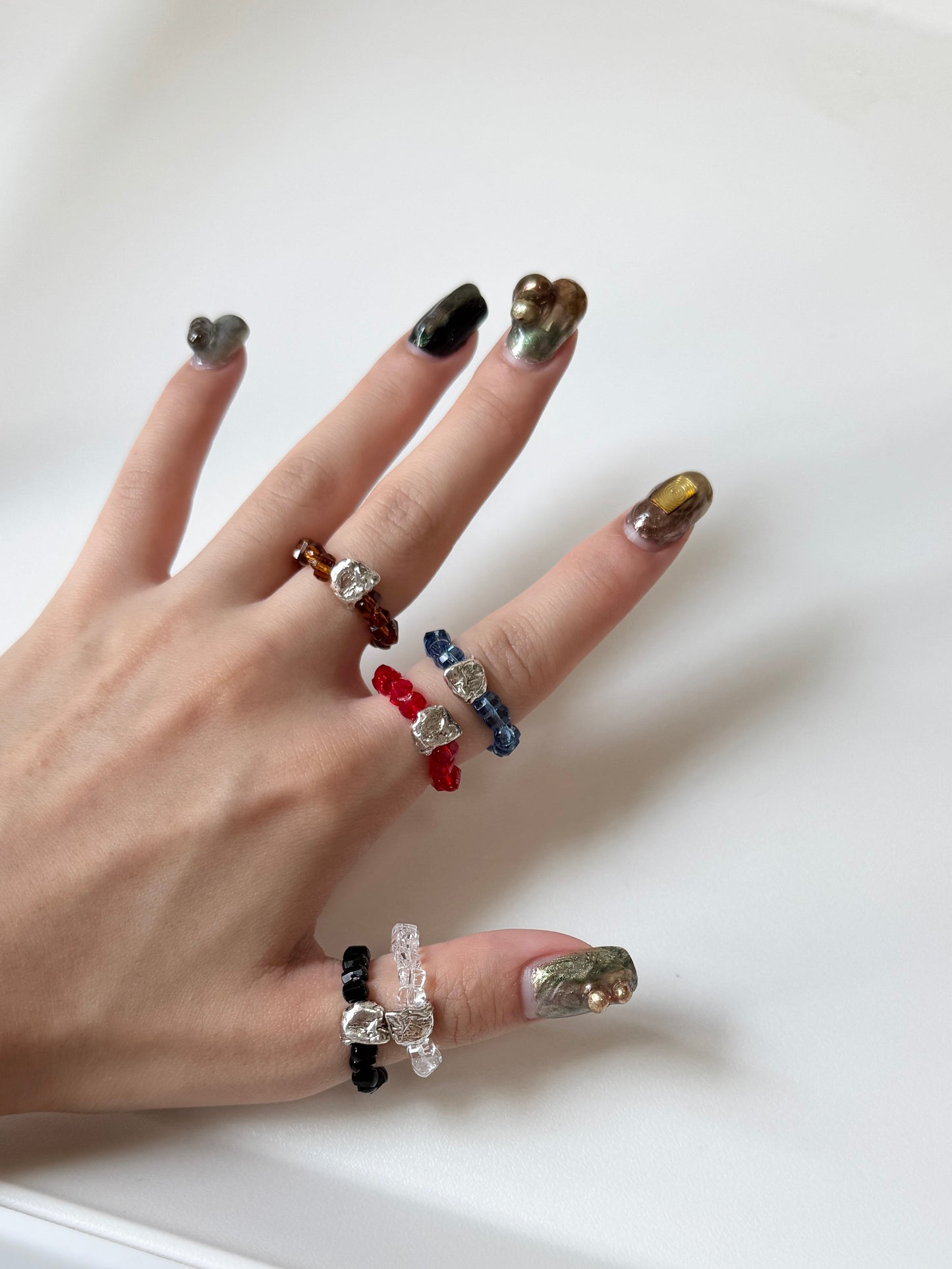Must have⟡˖·質感碎石彩珠珠RING