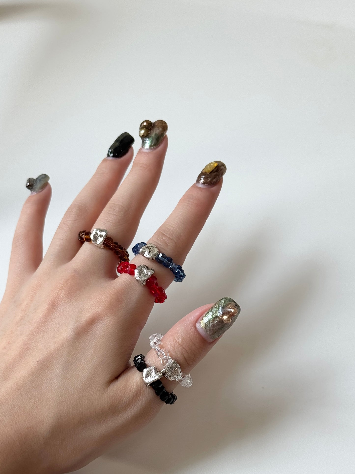 Must have⟡˖·質感碎石彩珠珠RING