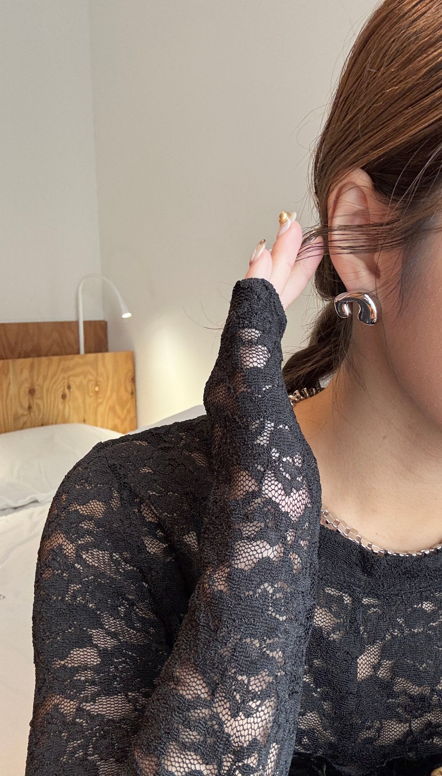 不規則倒U形小耳環