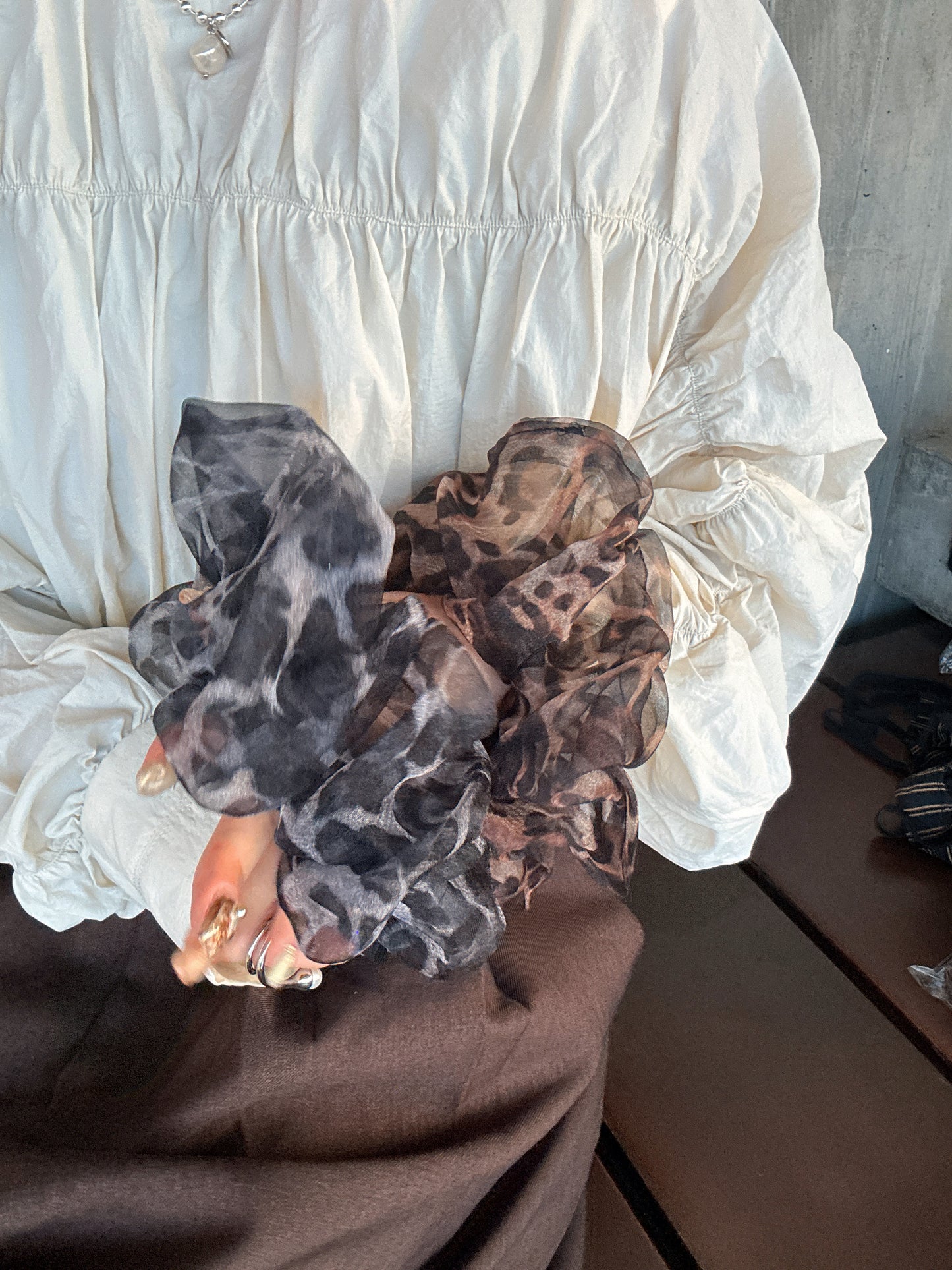 型格紗紗豹紋髮圈