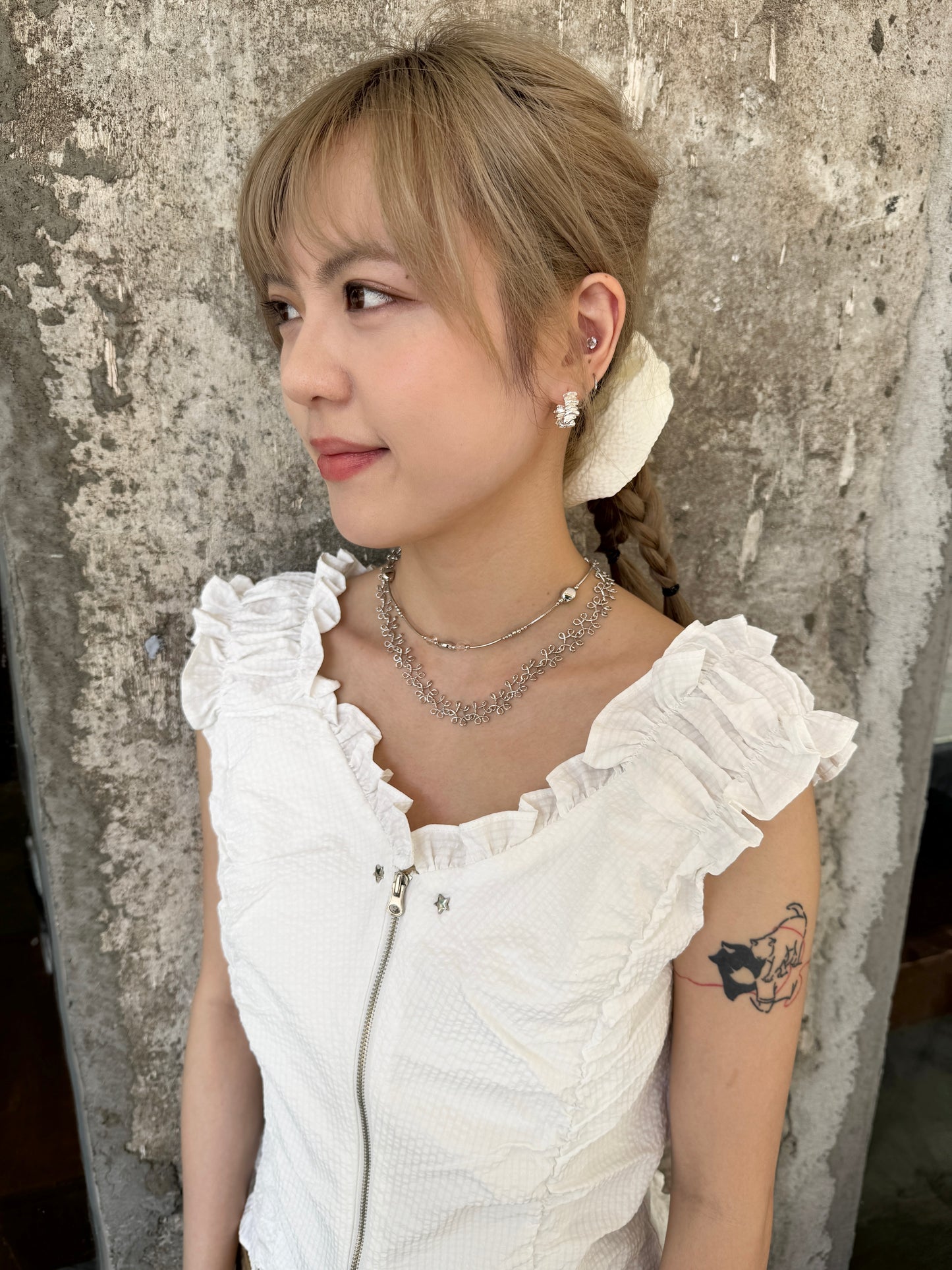 必買❤︎*˚兩用款小壓紋透明珠頸鏈/手鏈