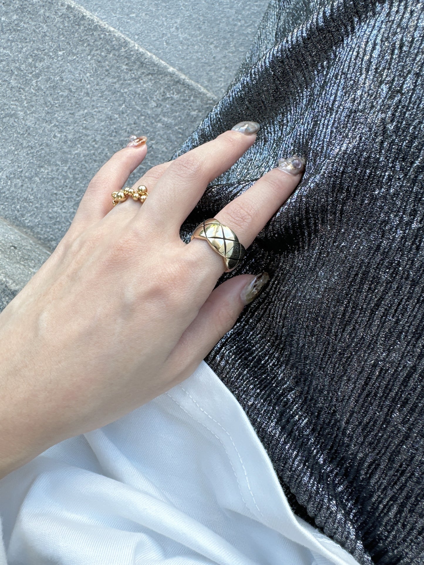 自留款！菱格波浪邊RING