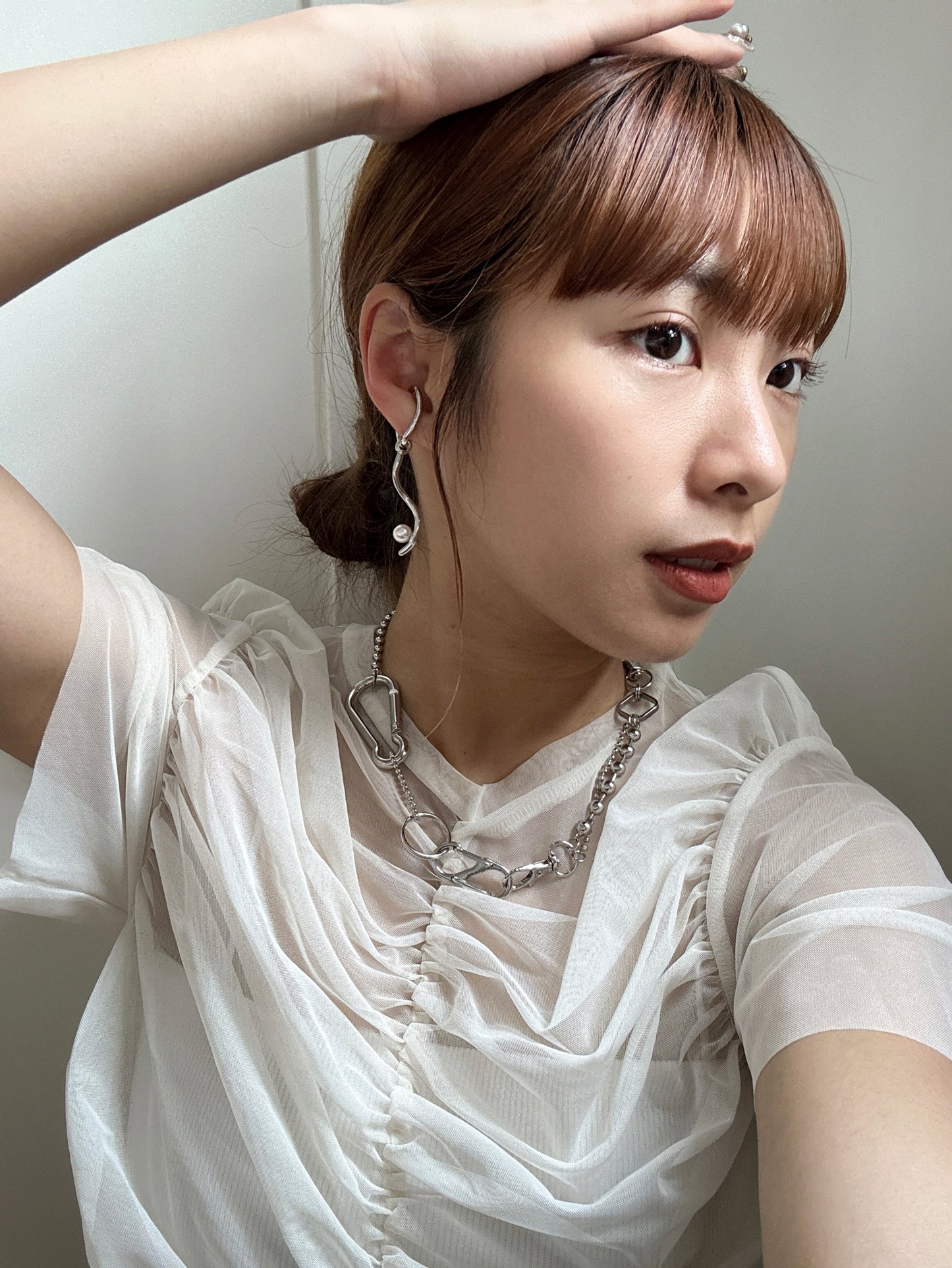 日系感 珍珠長EARCUFF