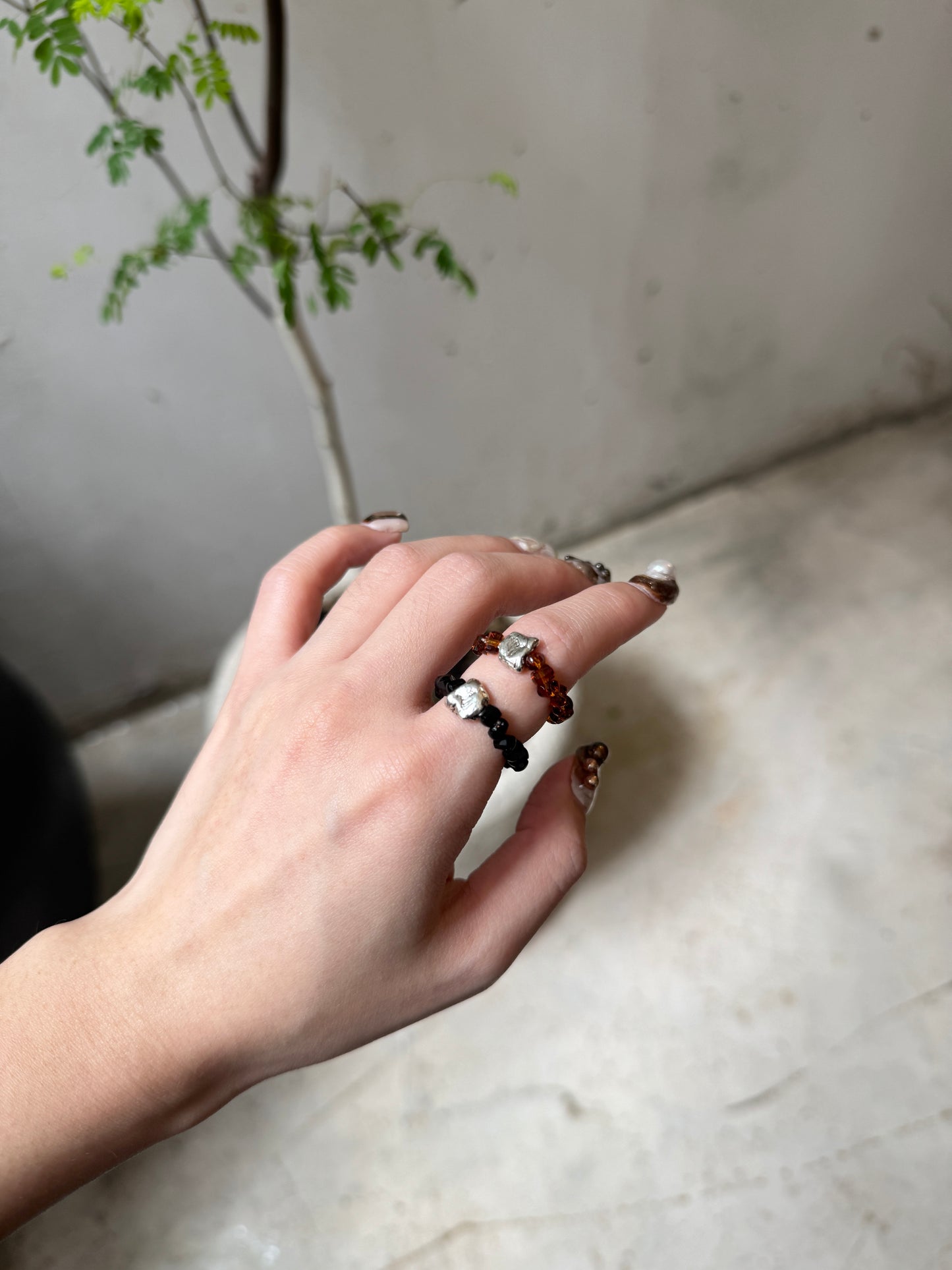 Must have⟡˖·質感碎石彩珠珠RING