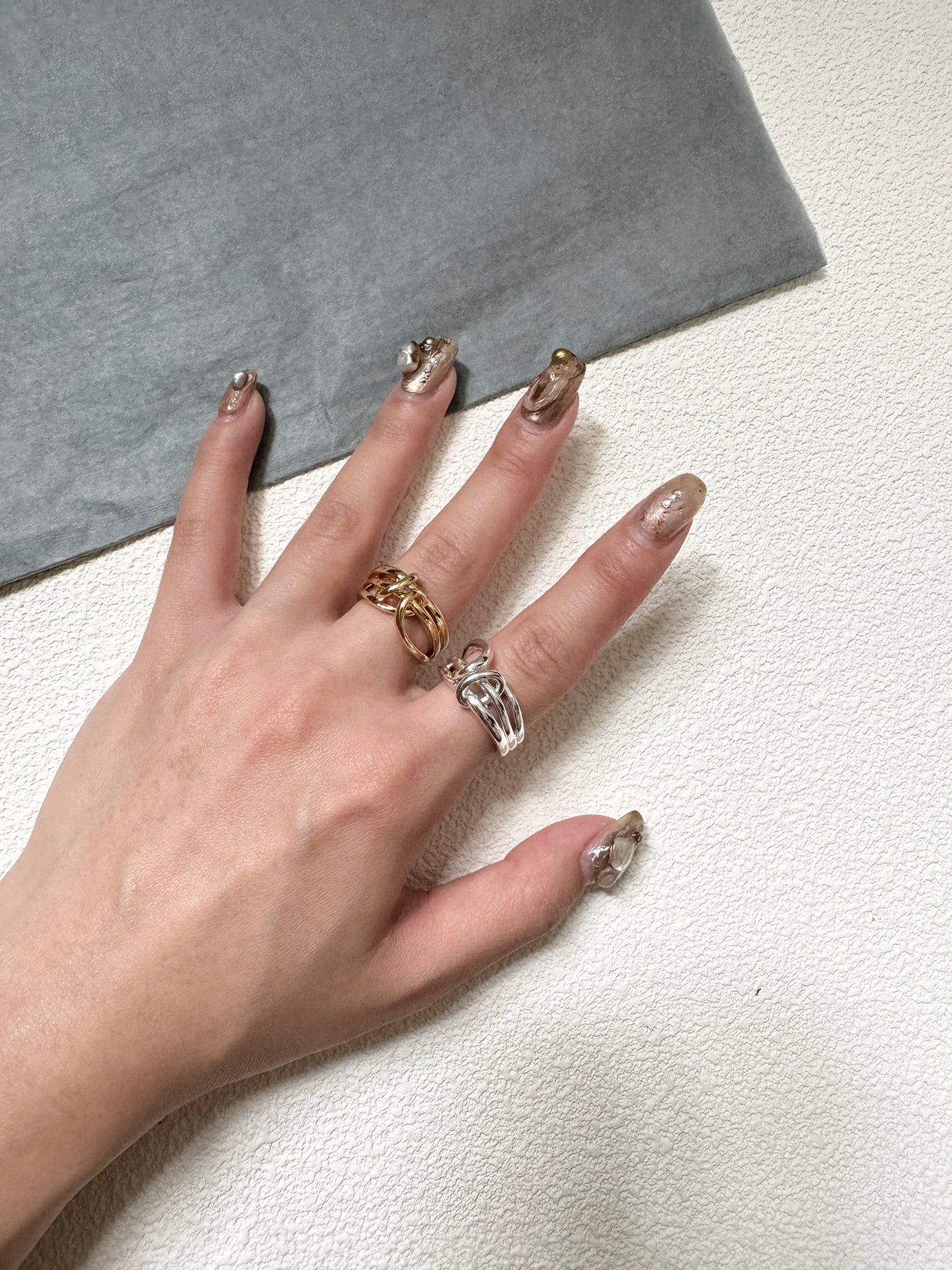 推！層次雙環扣戒指