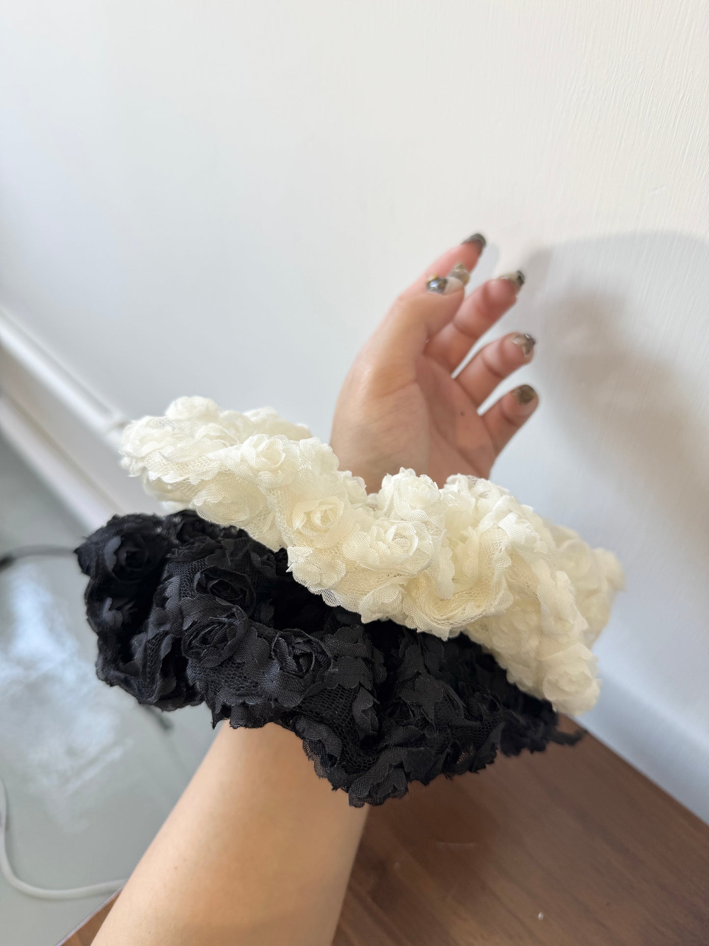 玫瑰花紗紗大髮圈