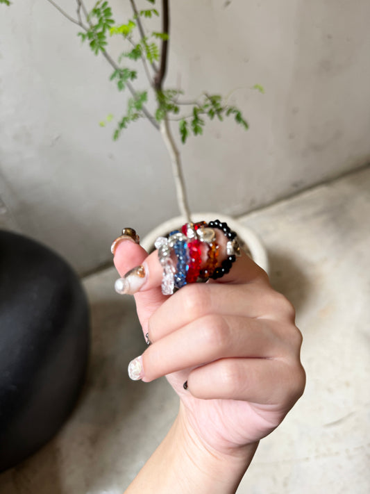 Must have⟡˖·質感碎石彩珠珠RING