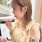 復古藍花花耳環