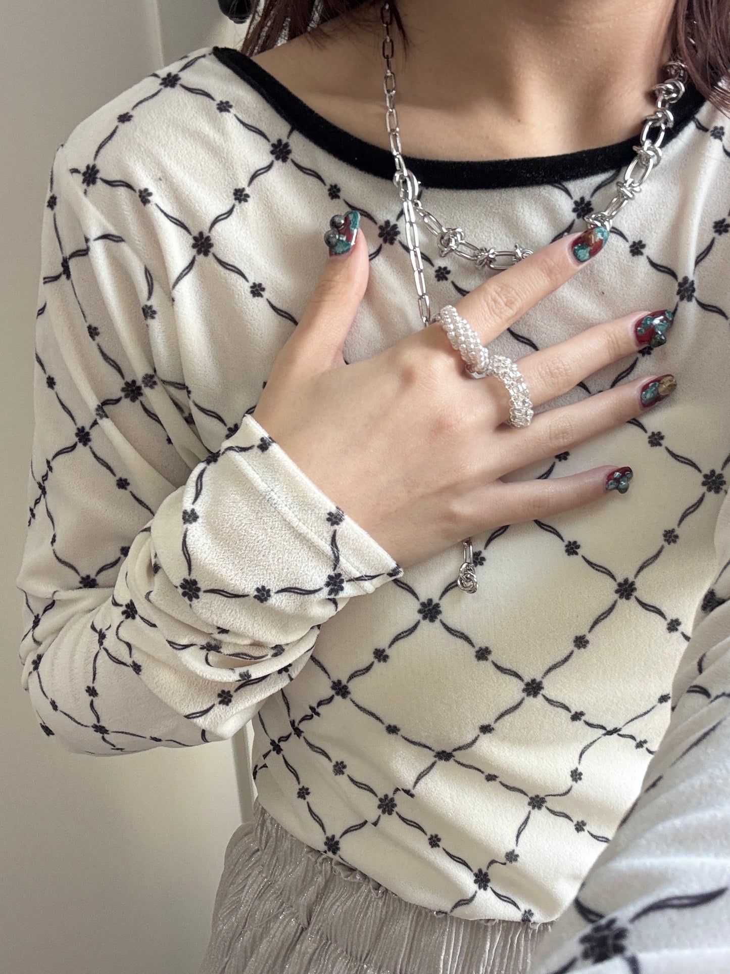 堆堆珍珠拼金屬RING