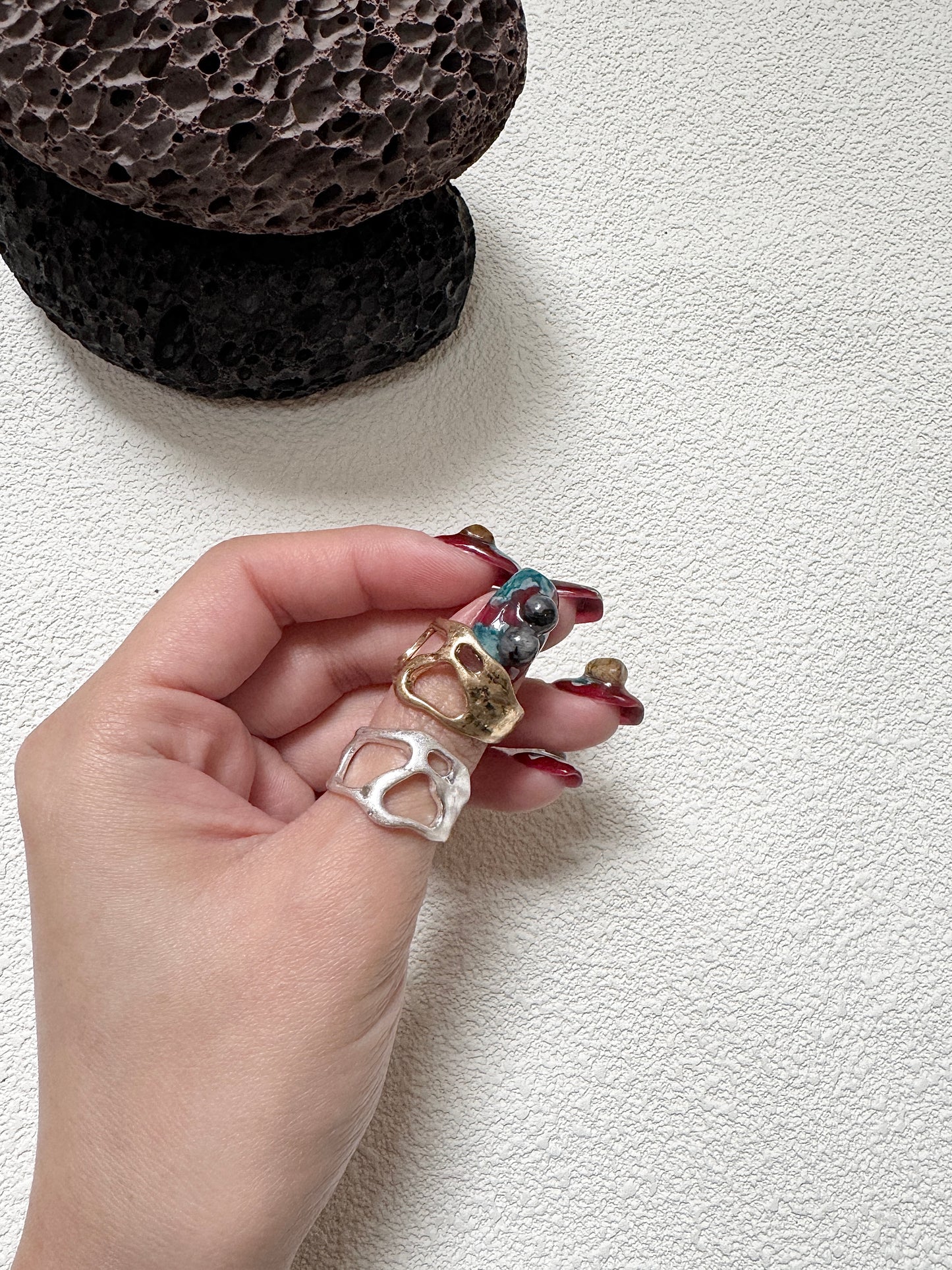 霧面不規則洞洞RING