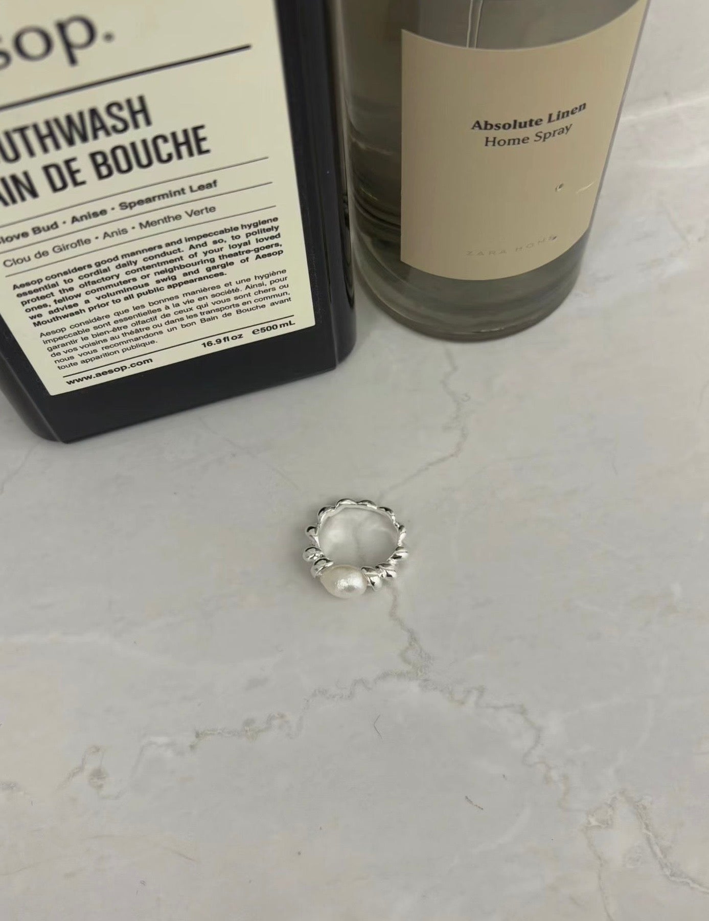 霧面感扭扭珍珠RING