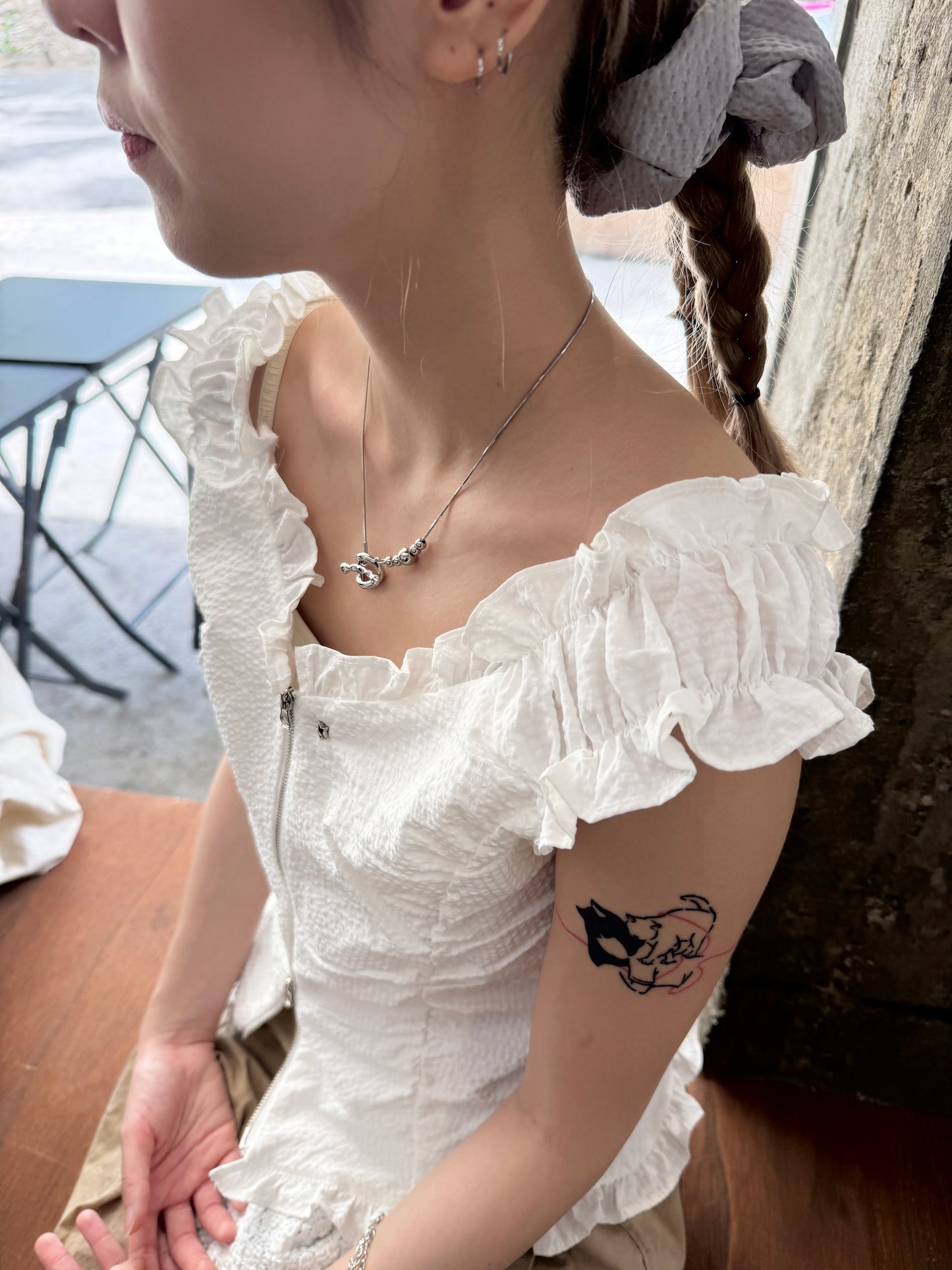 簡單感珠珠T扣頸鏈