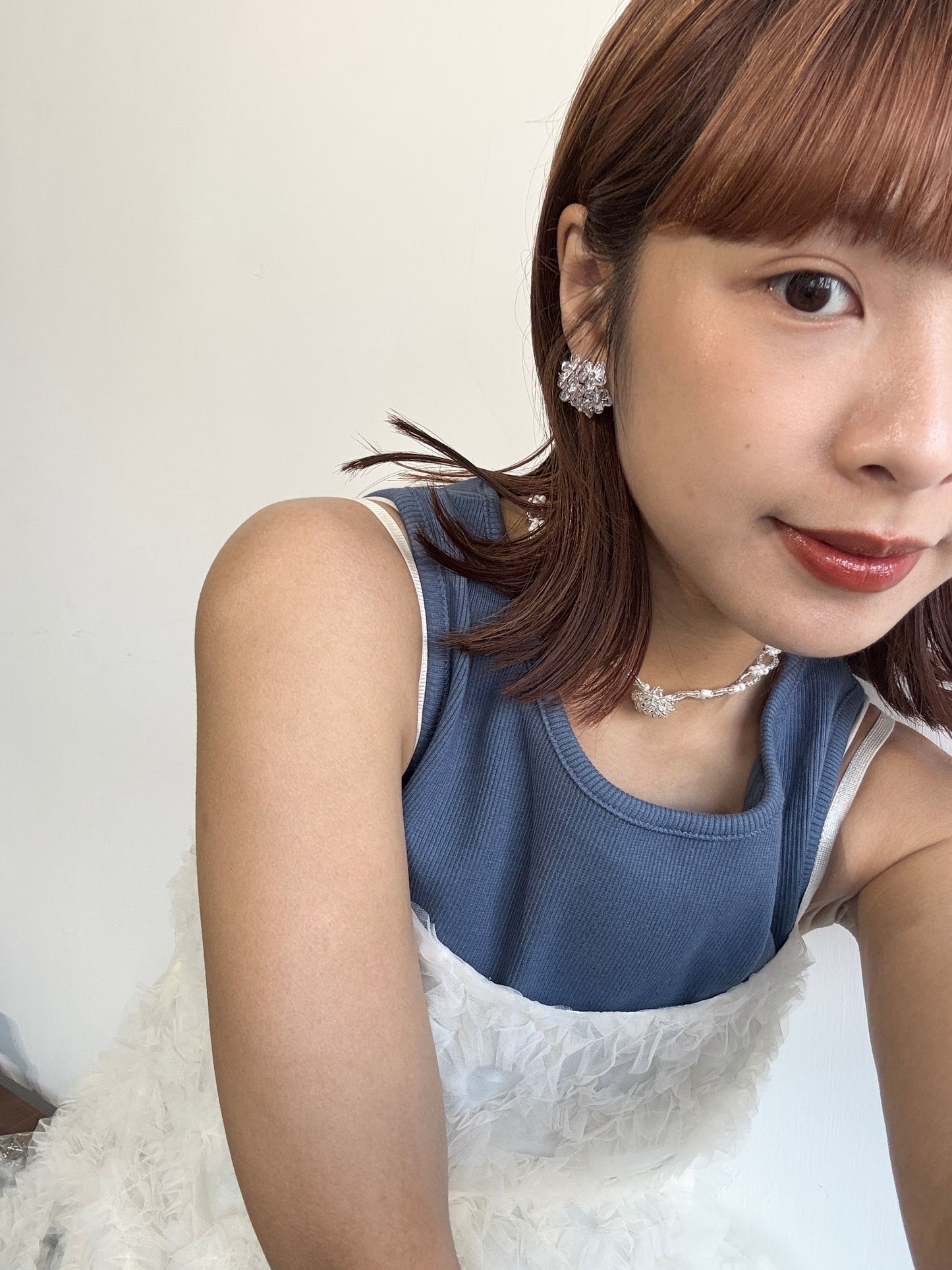 氣質𓂃܀𑁍微閃花花球耳環