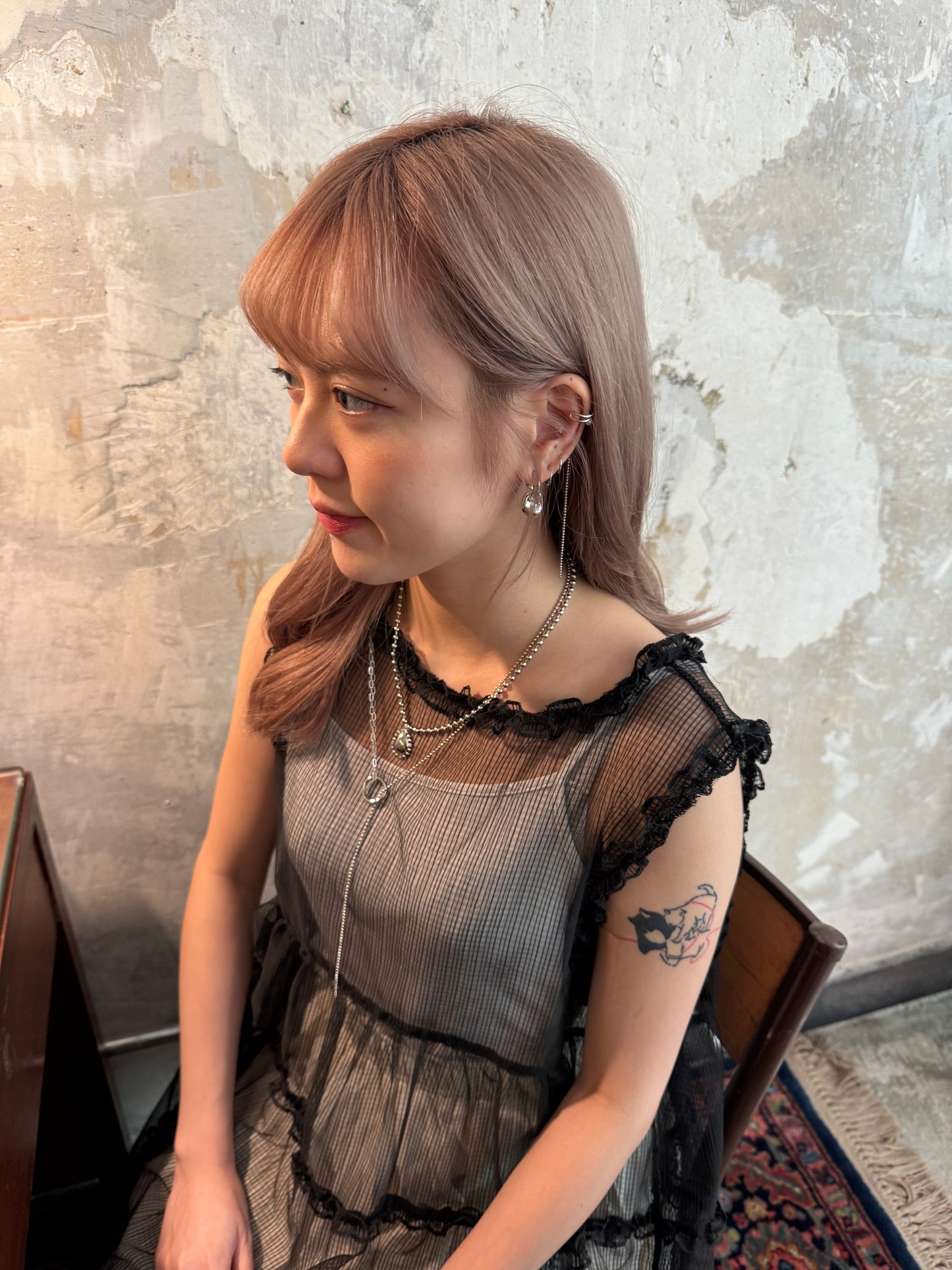 現貨⸜ ♡ ⸝層次扣扣珍珠吊鏈EARCUFF