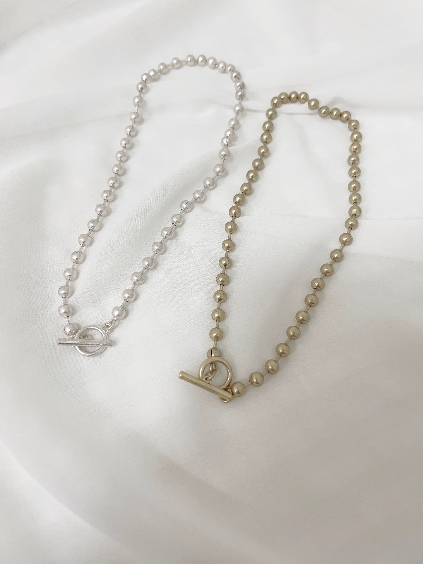 霧面珠珠T扣頸鏈