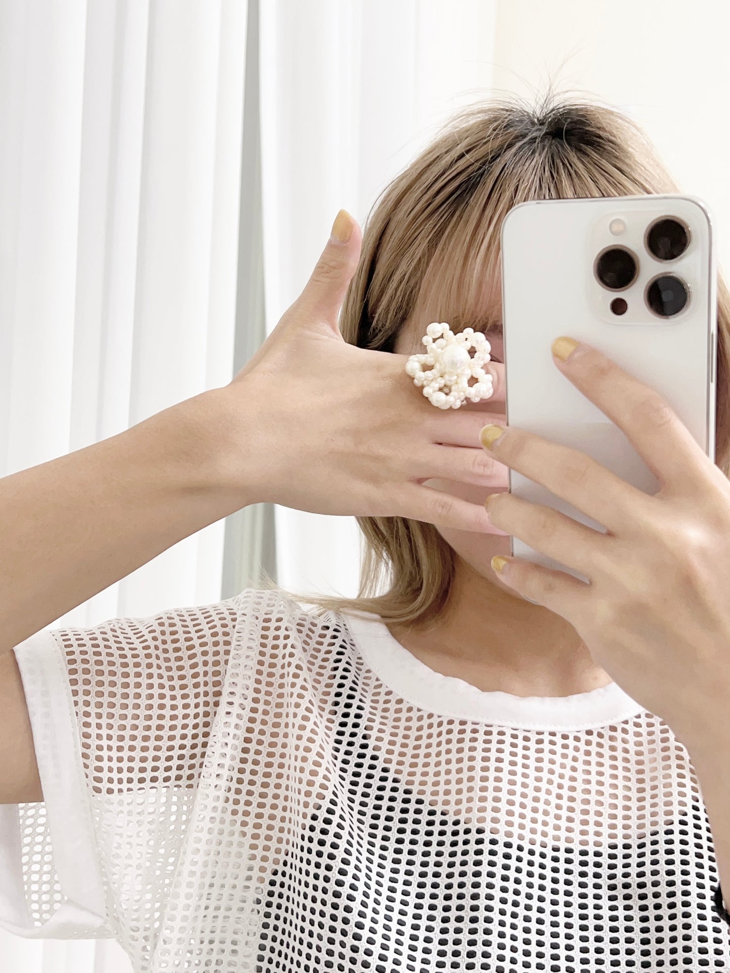 必買// 珍珠大花花RING