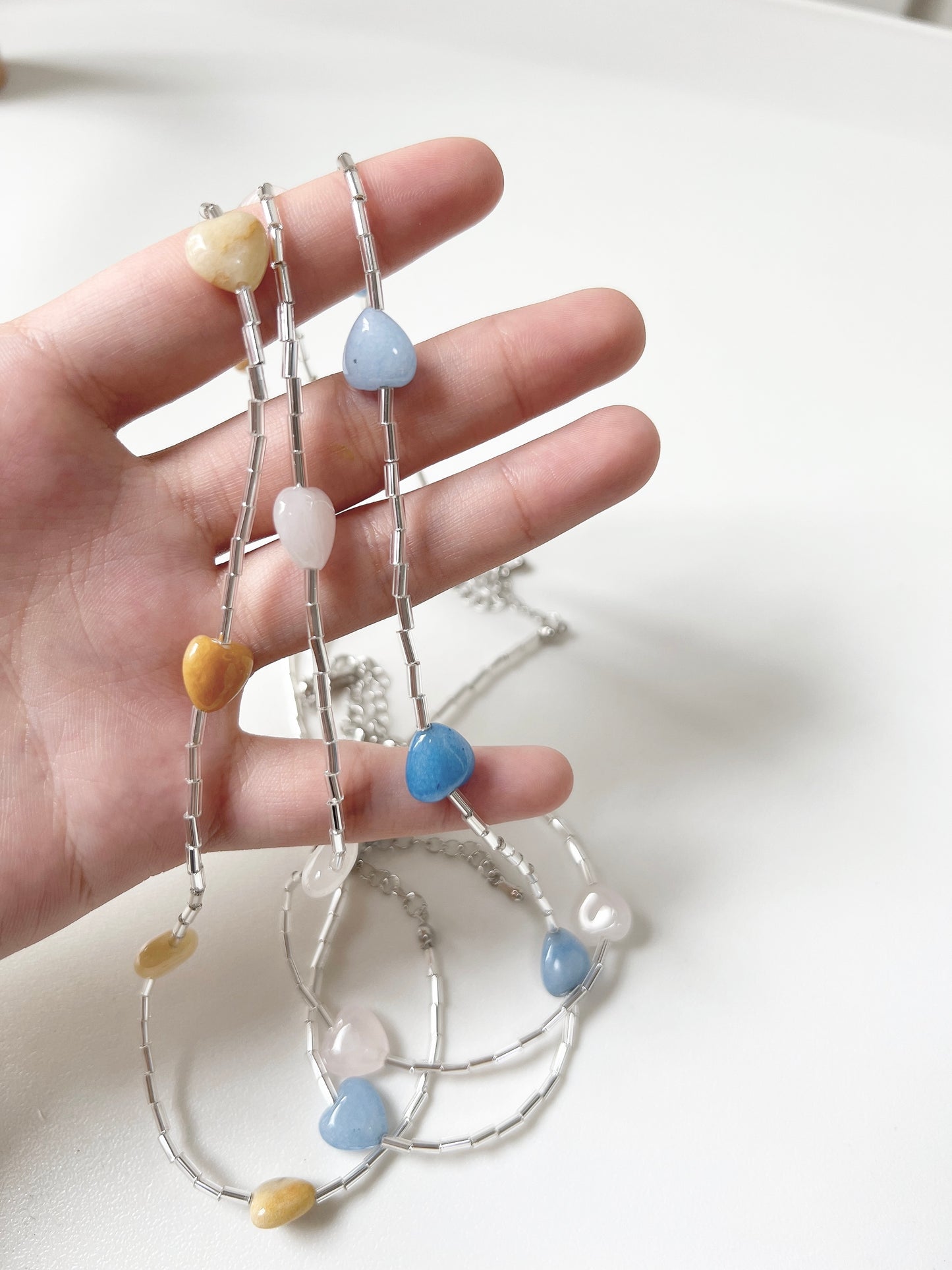 3色入～暗紋心心頸鏈