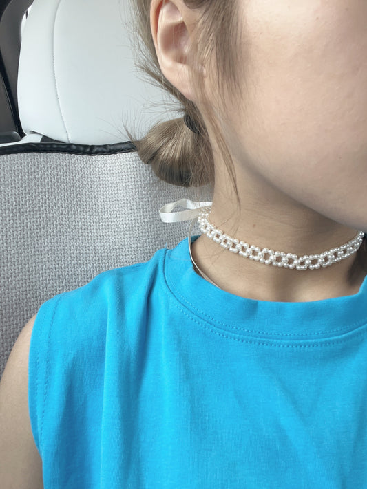 美🪄珍珠蝴蝶結choker