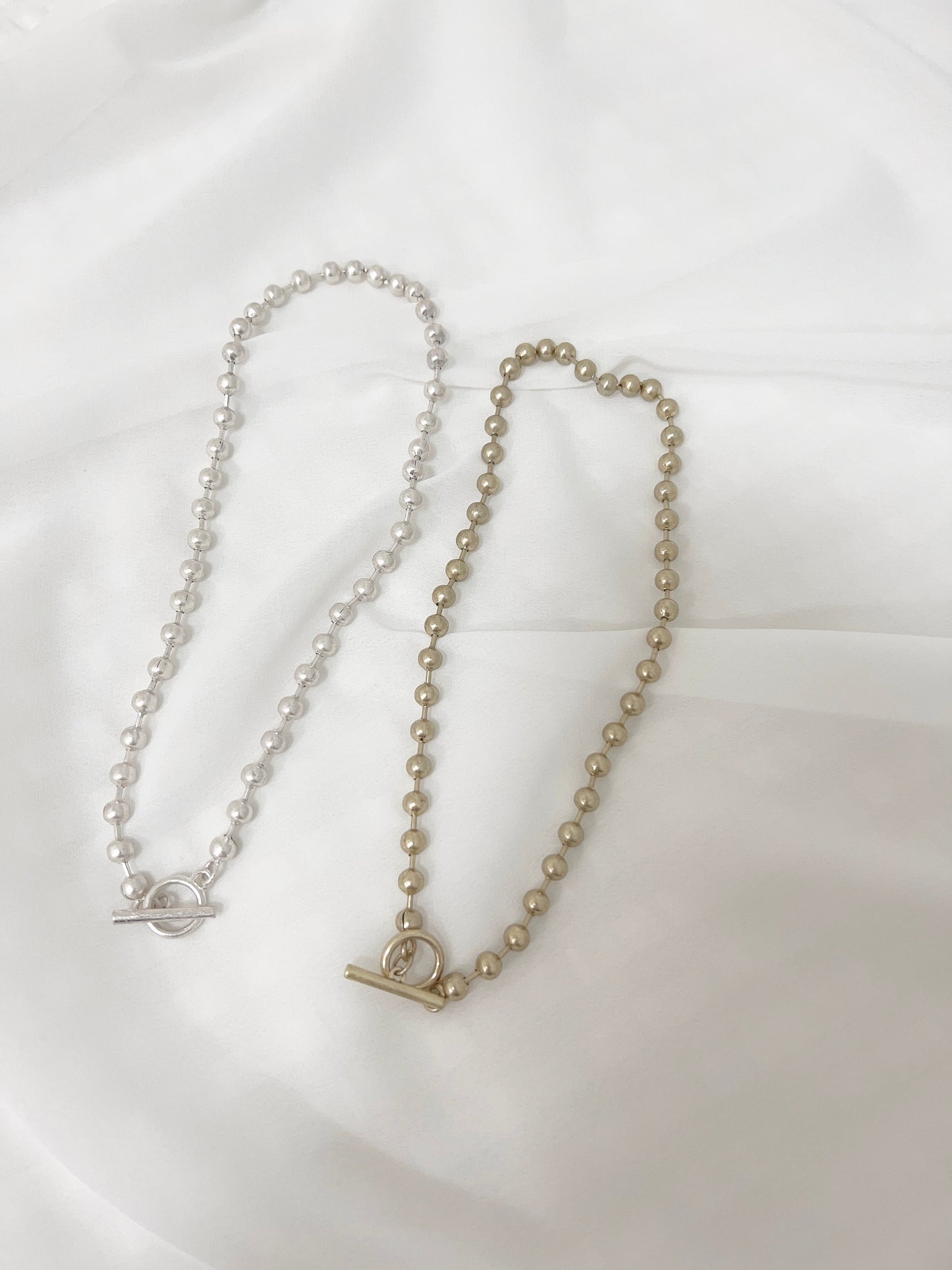 霧面珠珠T扣頸鏈