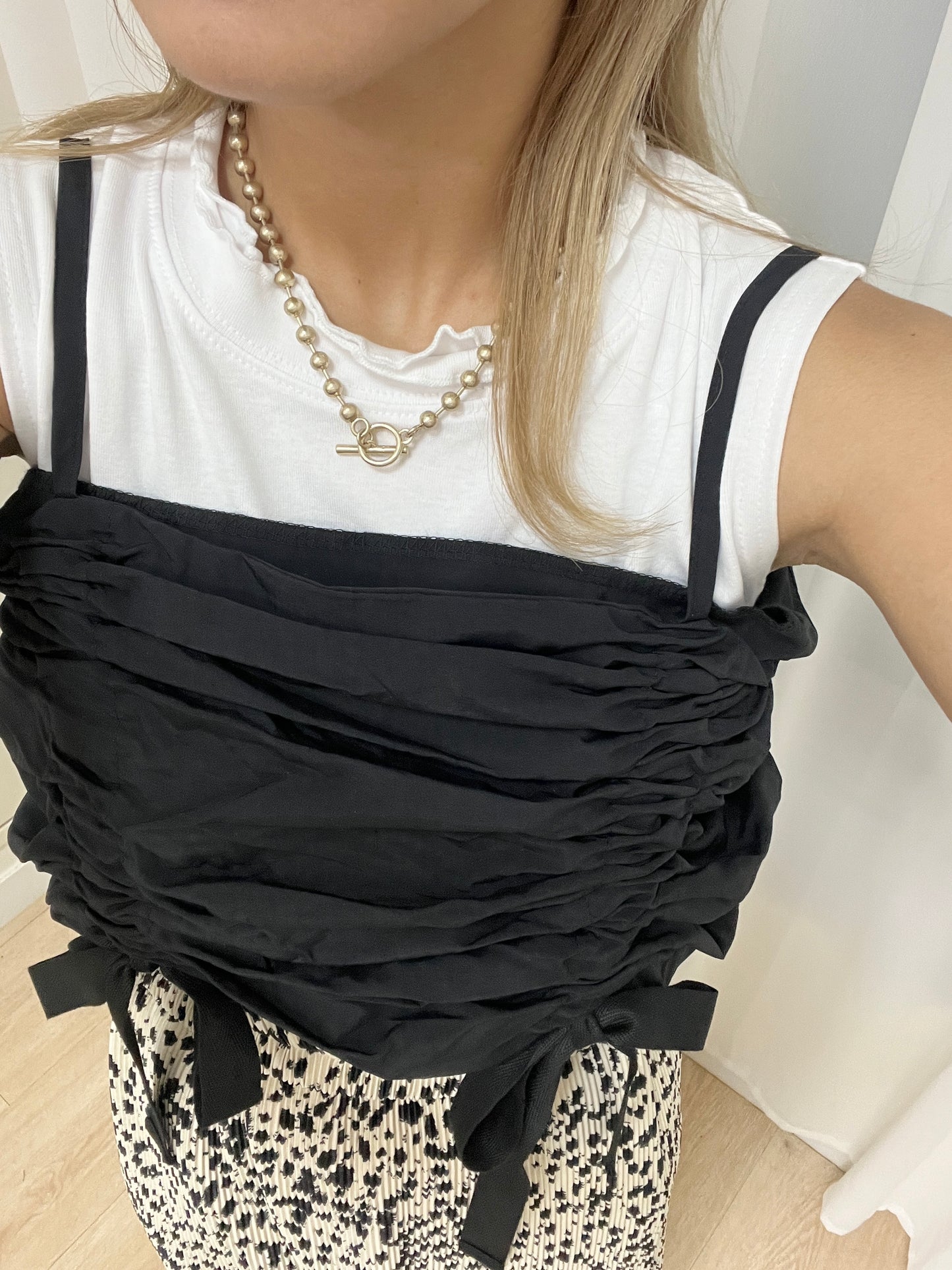 霧面珠珠T扣頸鏈