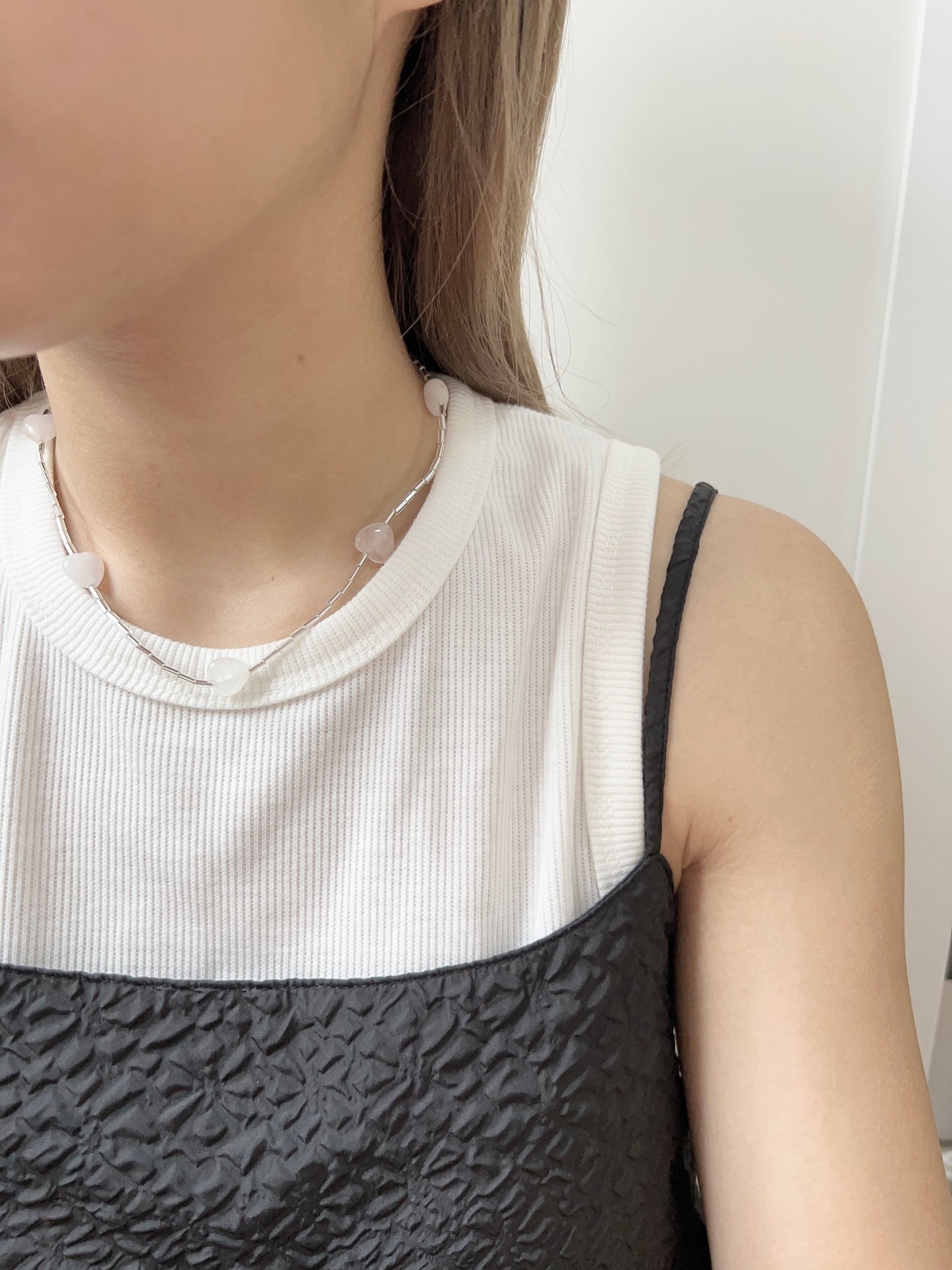 3色入～暗紋心心頸鏈