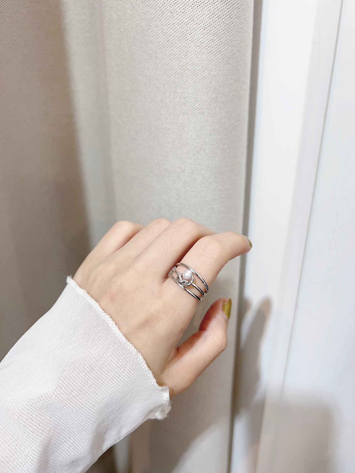 幼線打結珍珠RING