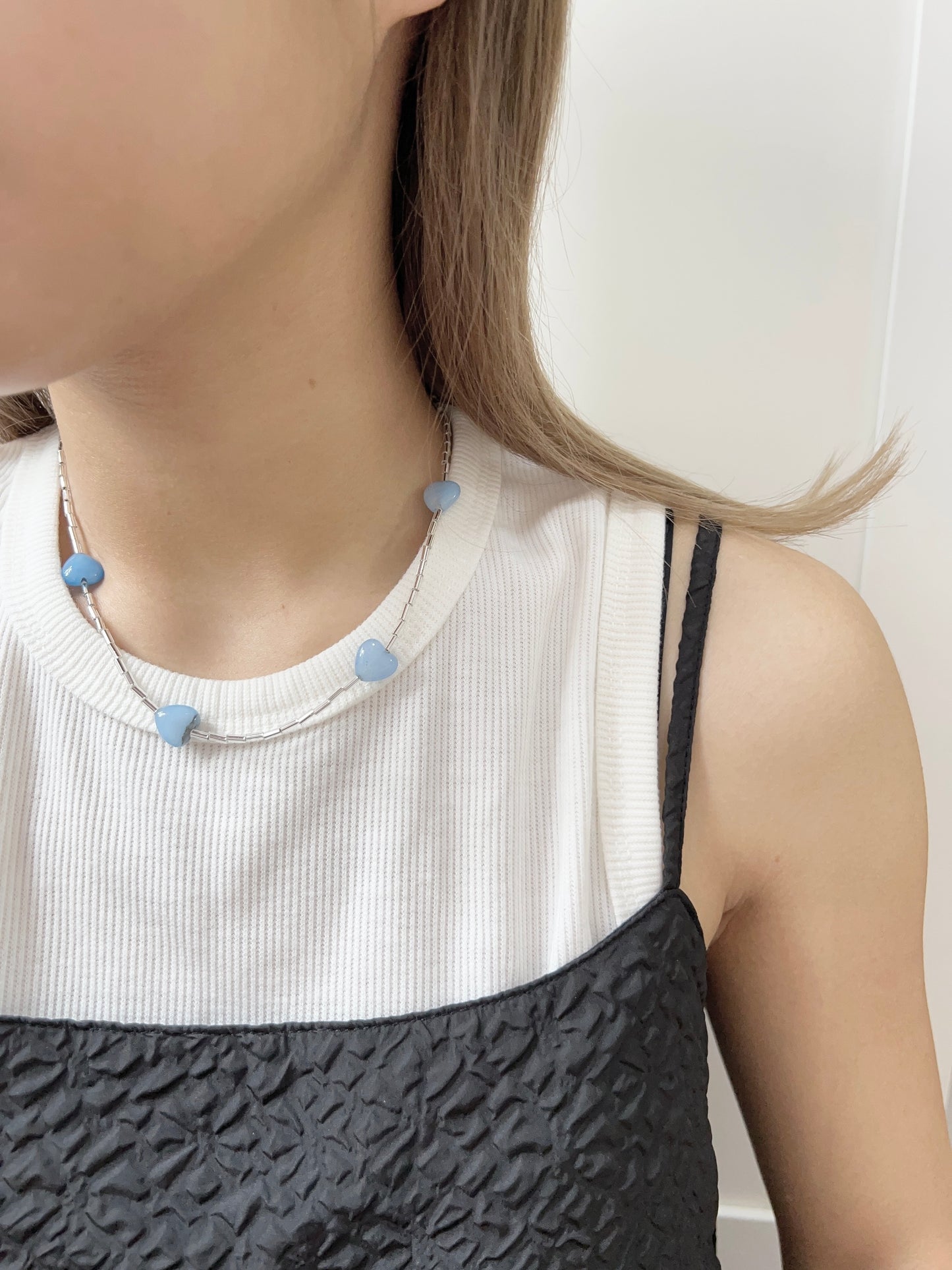 3色入～暗紋心心頸鏈