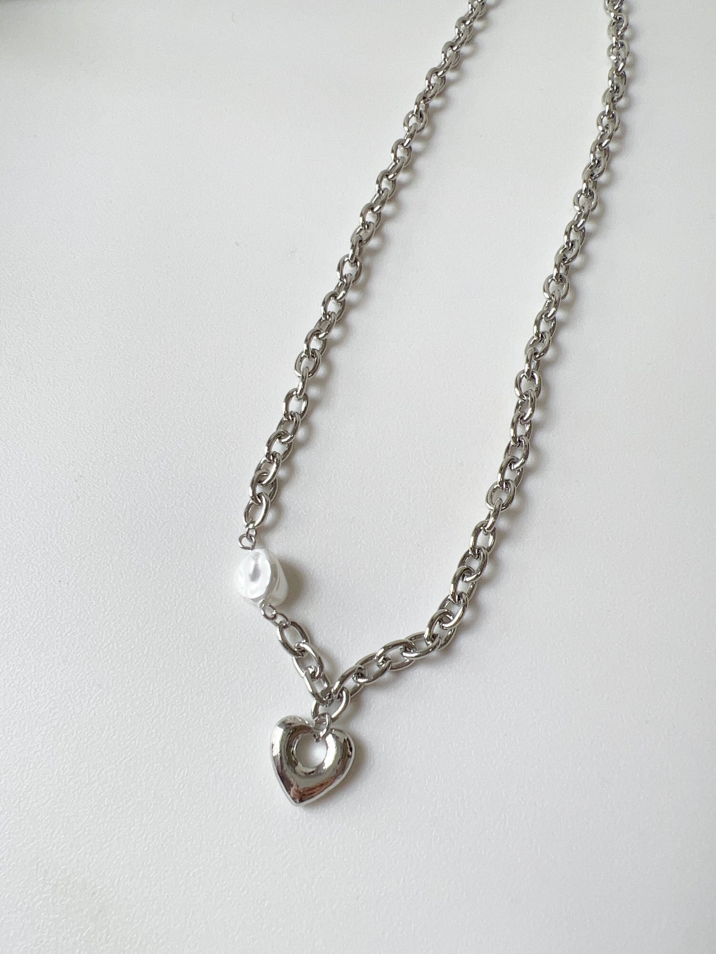 心心珍珠扣頸鏈