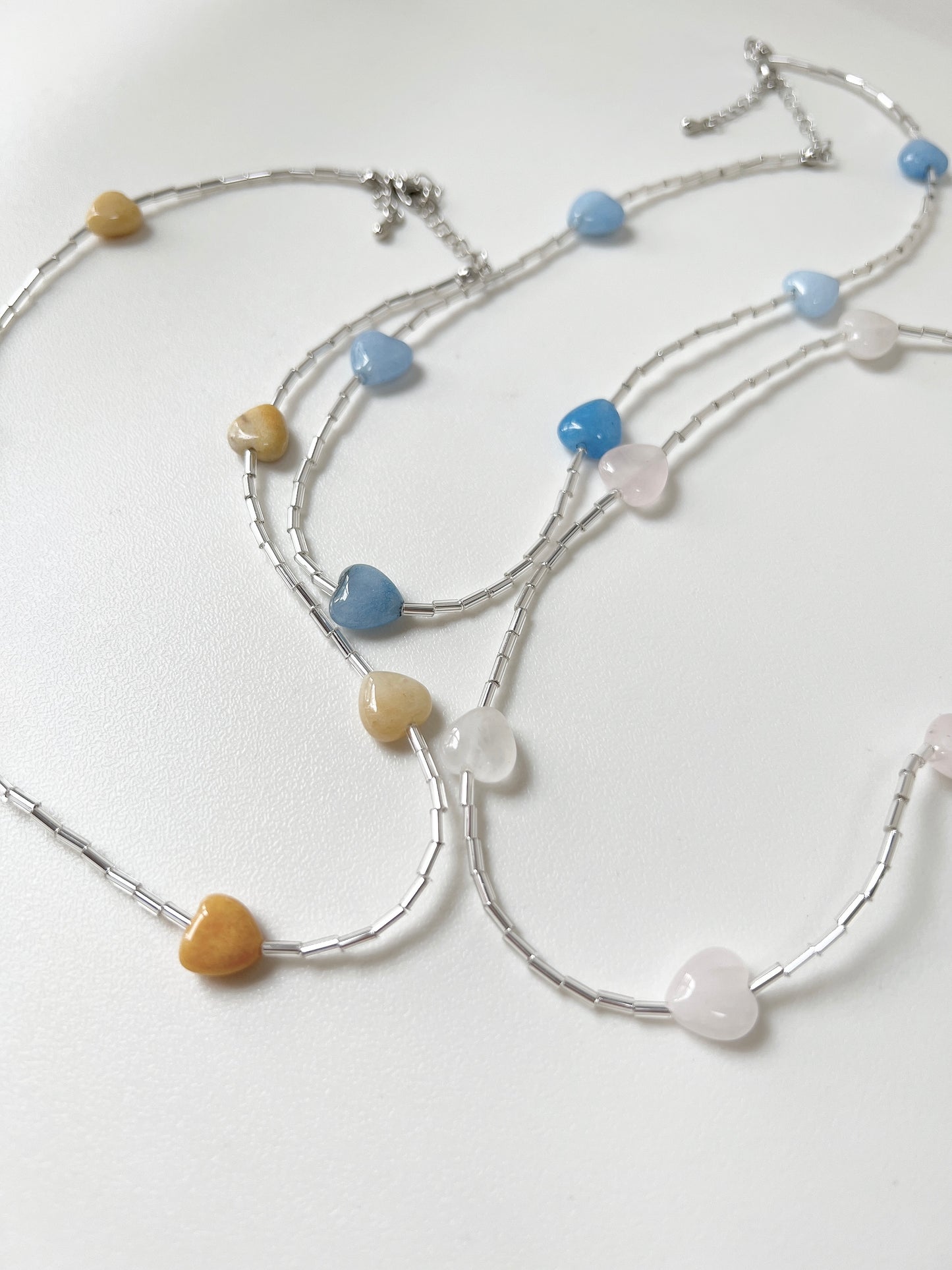 3色入～暗紋心心頸鏈