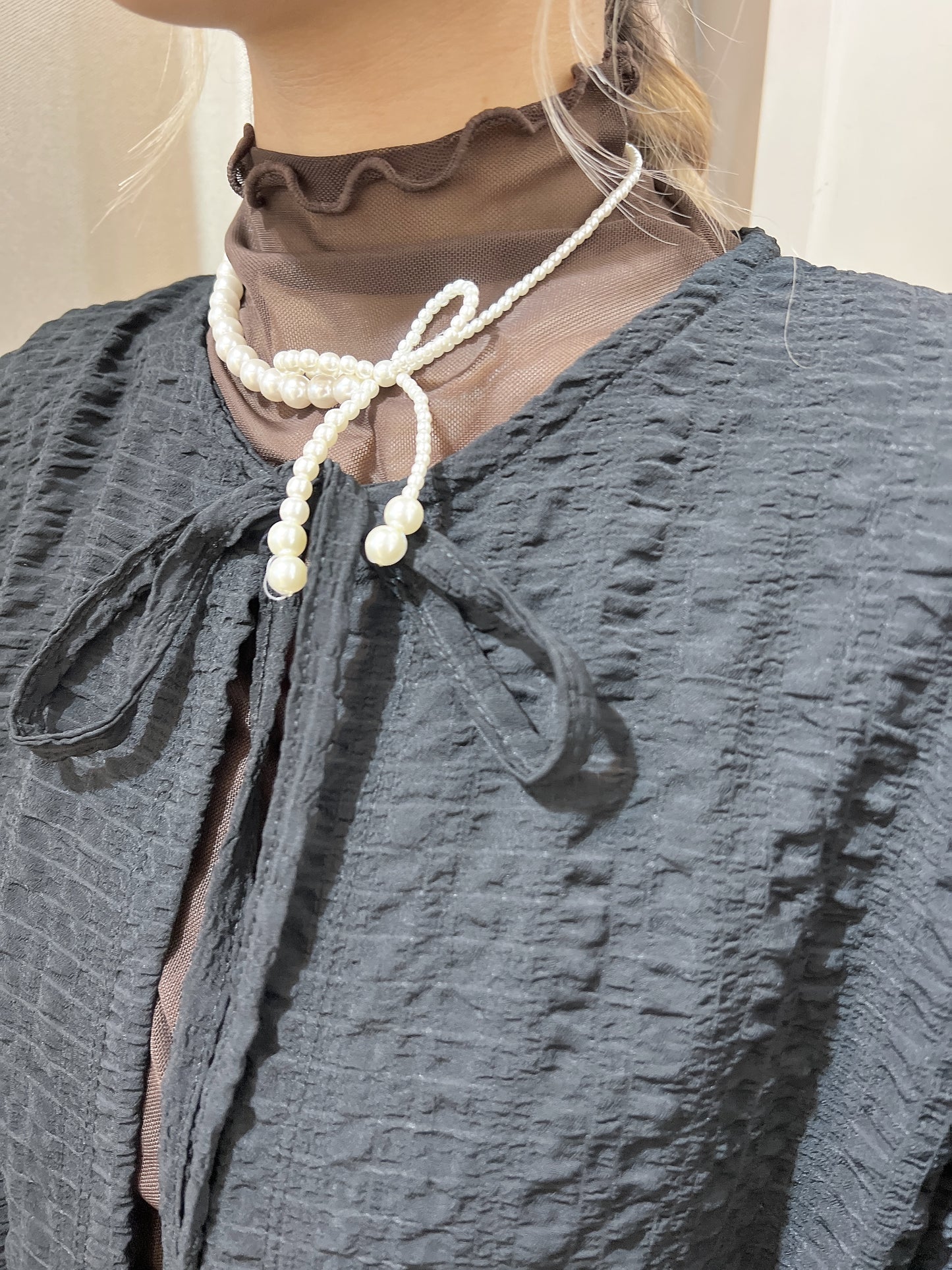 氣質珠珠蝴蝶結頸鏈