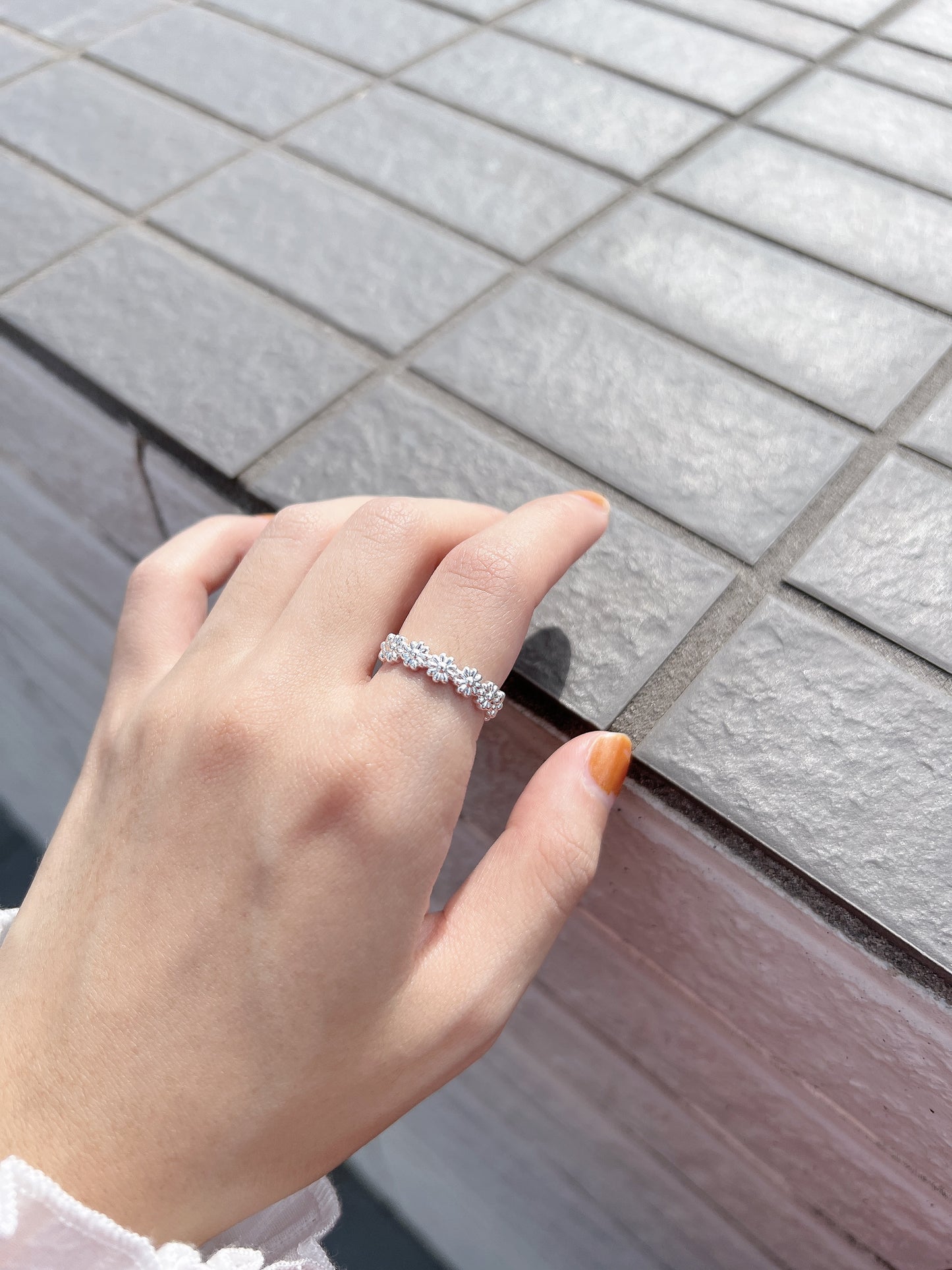 小花花環開口戒指