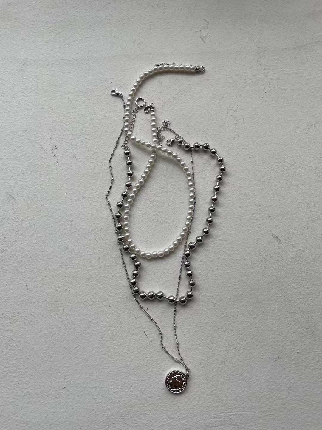 1set 3條 珍珠頸鏈SET